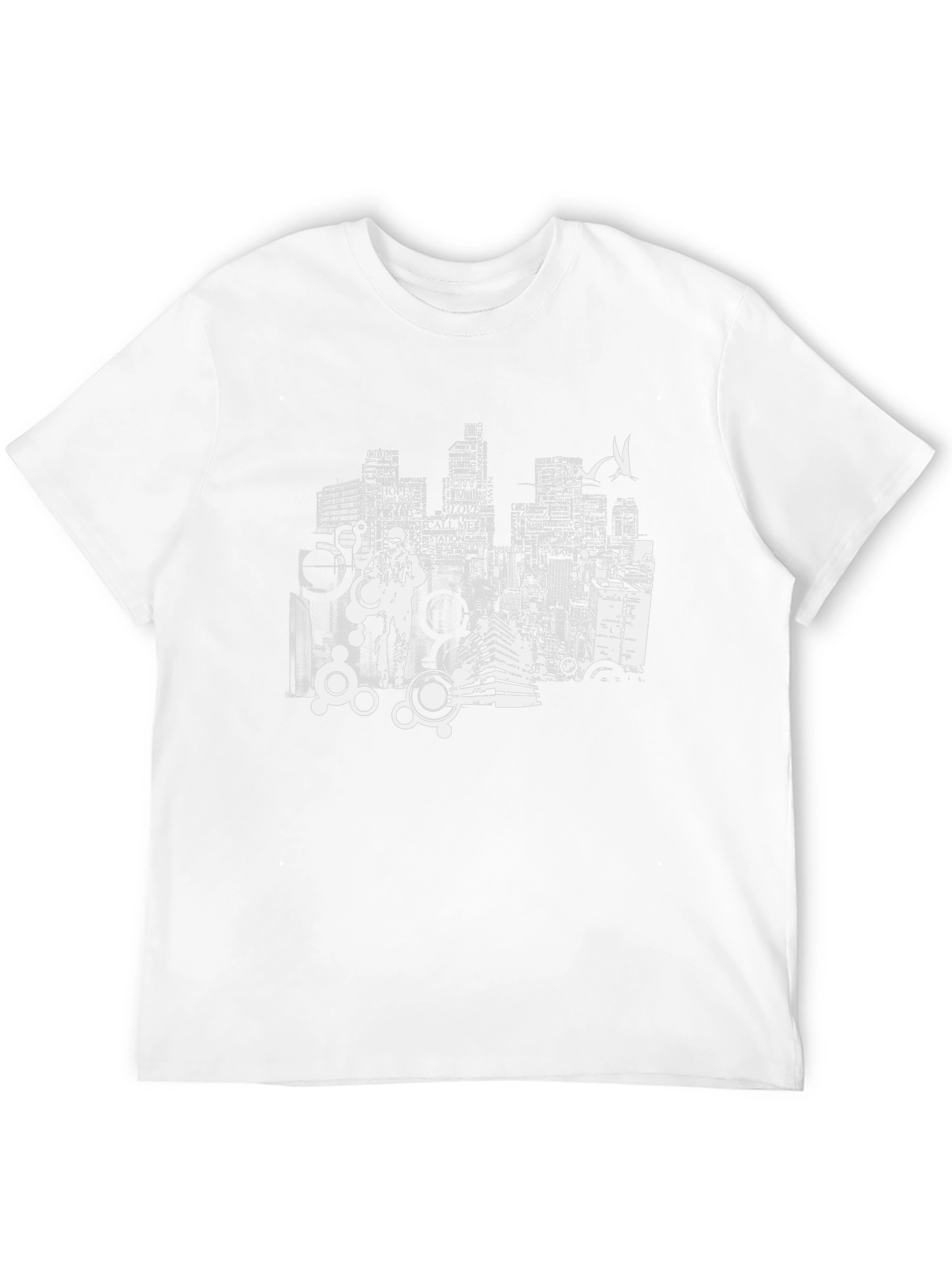 Urban Cityscape Graphic Tee - Black