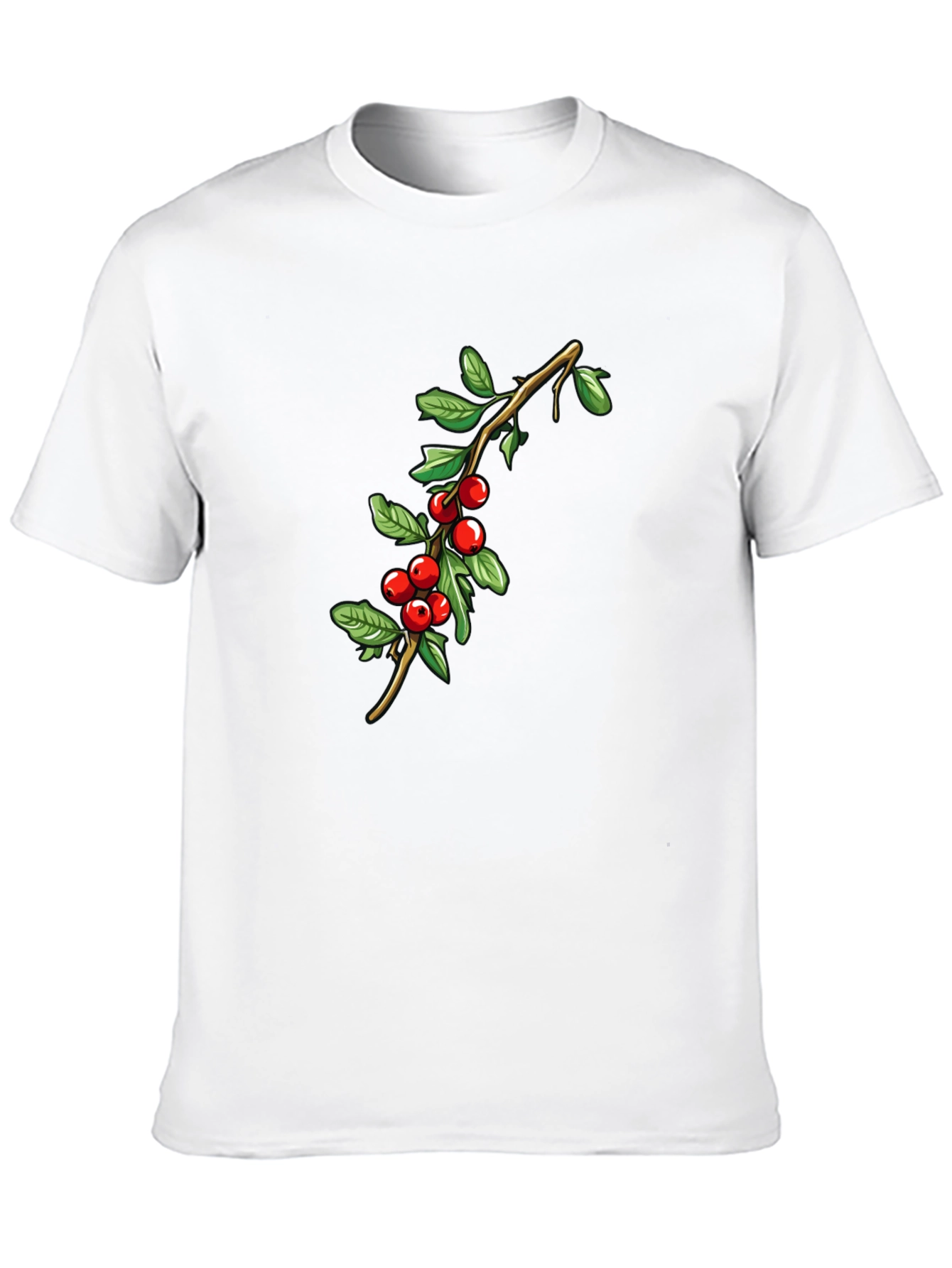 Red Berry Branch Graphic T-Shirt