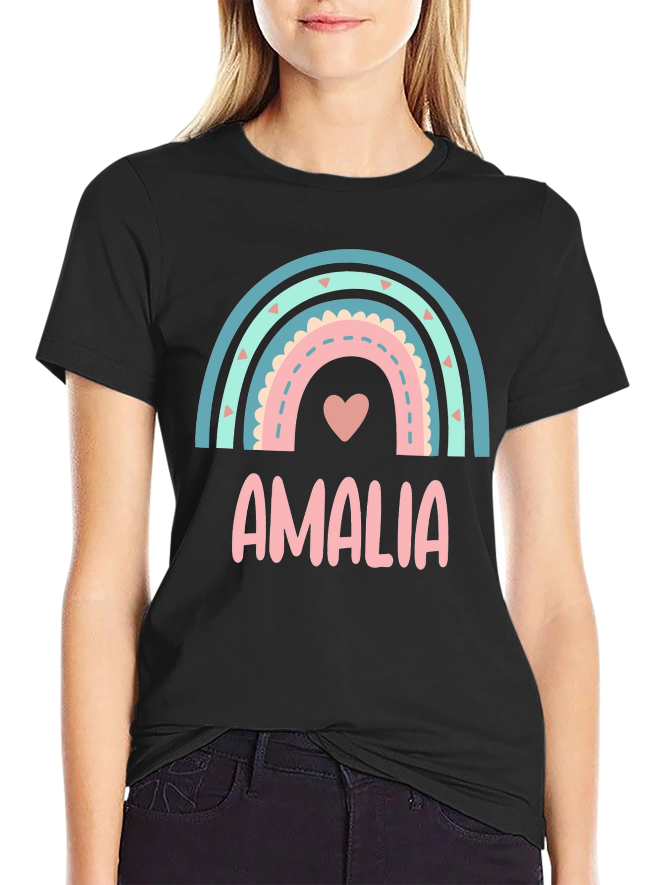 Amalia Rainbow Heart Graphic Tee