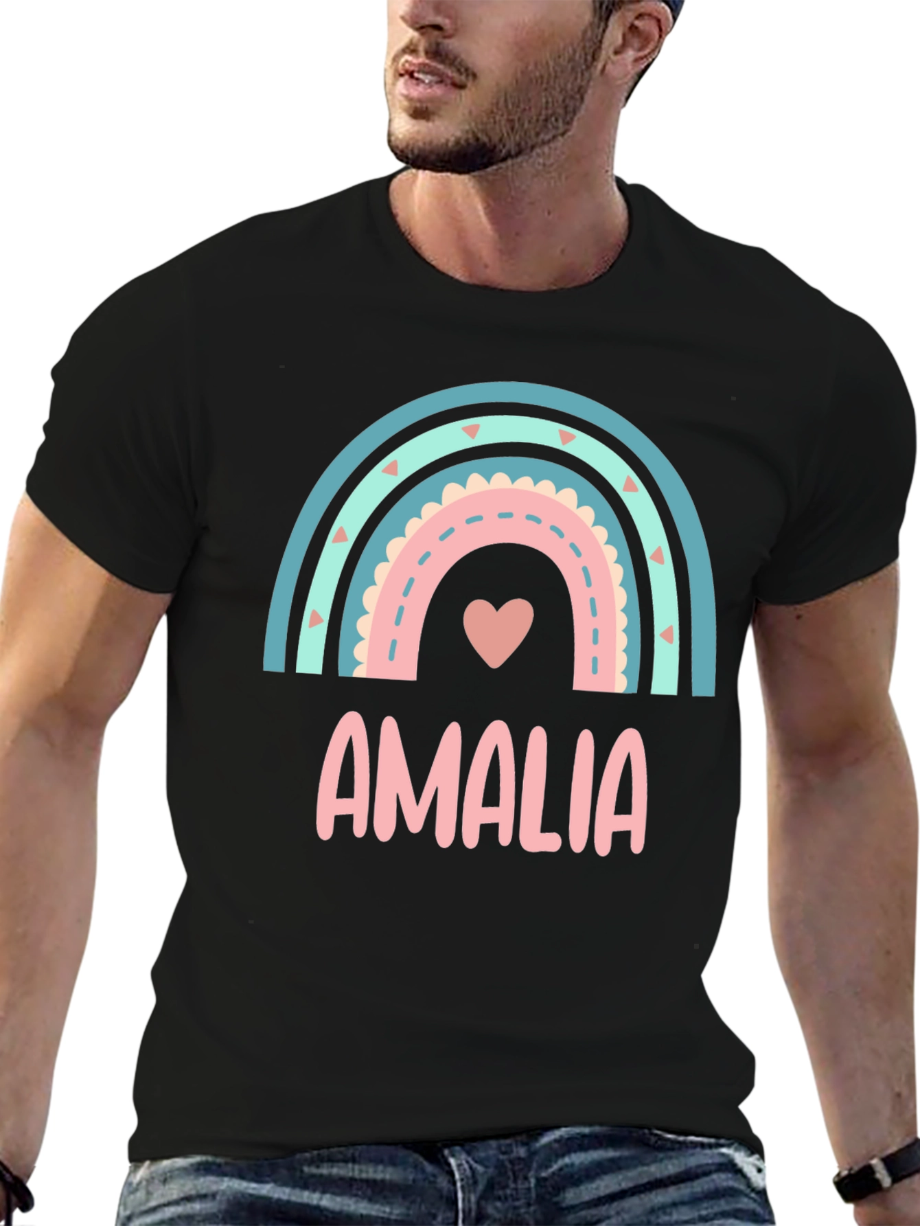 Amalia Rainbow Heart Graphic Tee