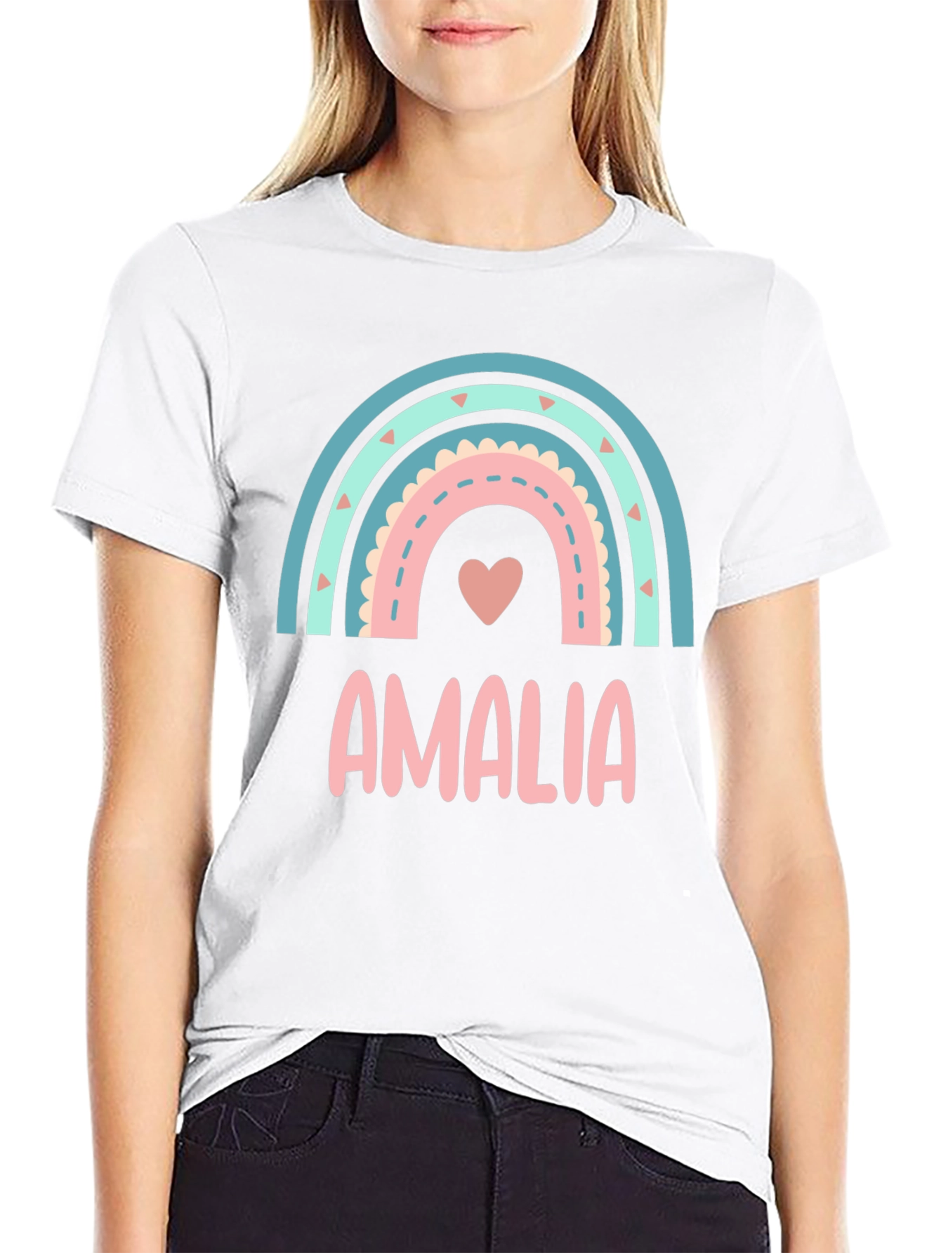 Amalia Rainbow Heart Graphic Tee