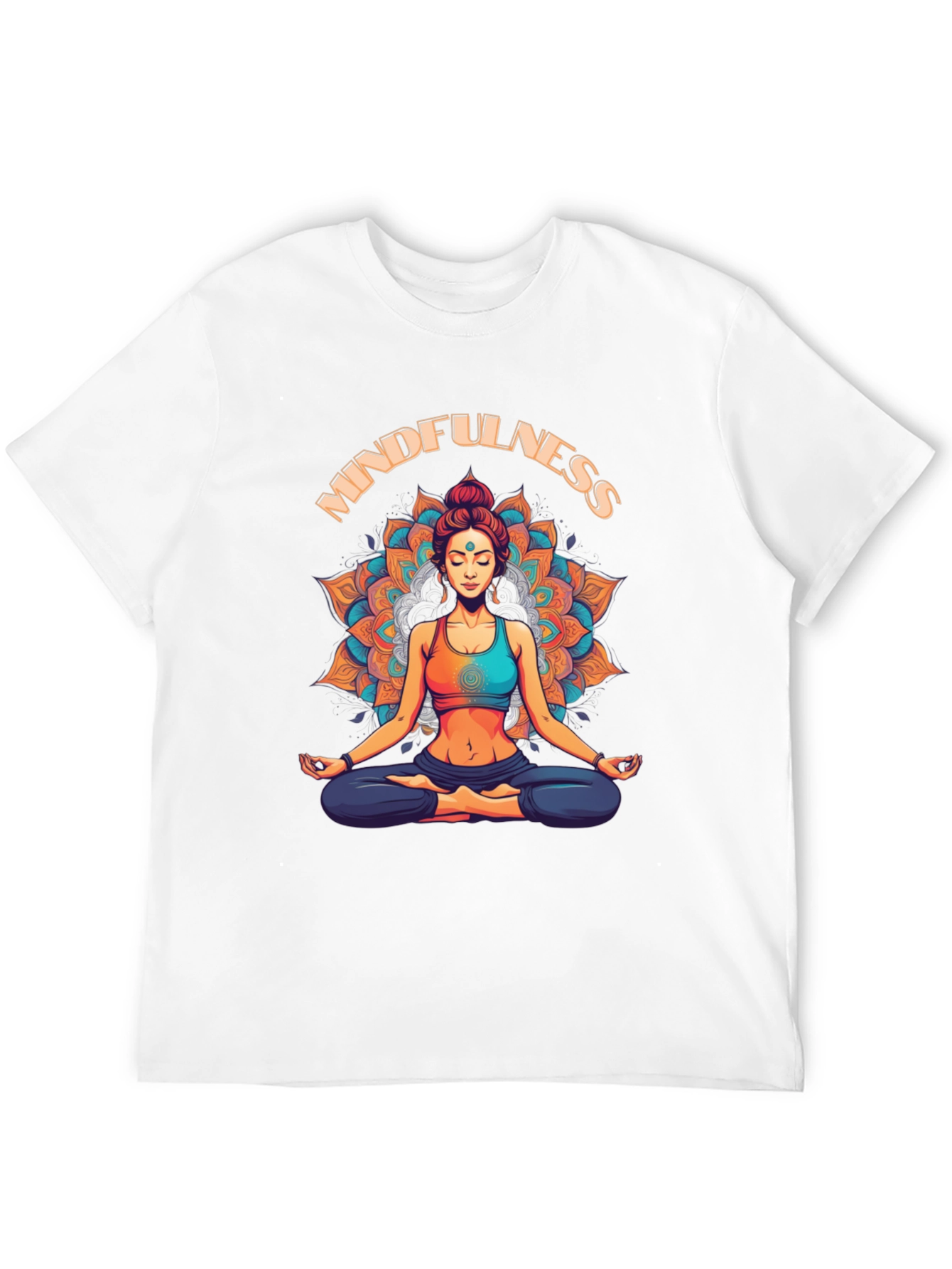 Mindfulness Graphic T-Shirt - Meditating Woman Design