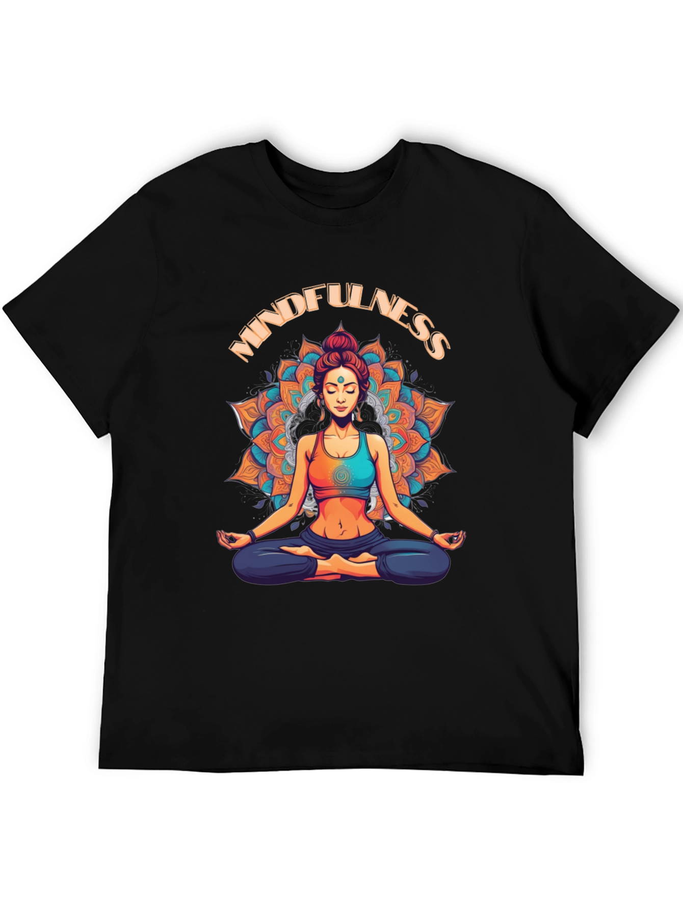 Mindfulness Graphic T-Shirt - Meditating Woman Design