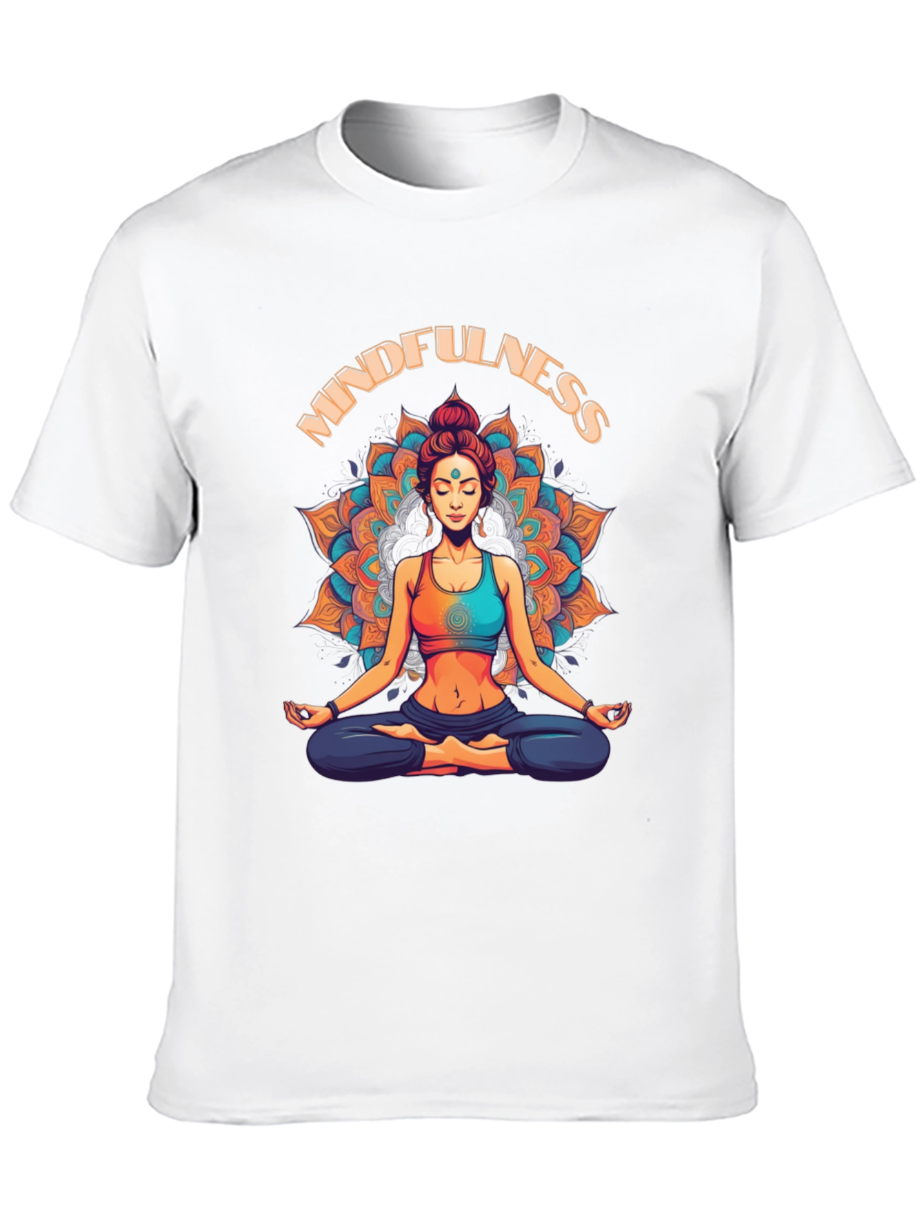 Mindfulness Graphic T-Shirt - Meditating Woman Design