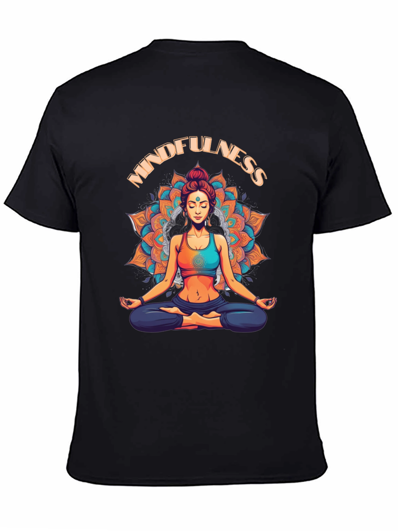 Mindfulness Graphic T-Shirt - Meditating Woman Design