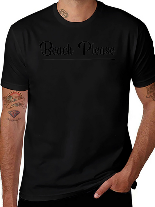 Beach Please Graphic T-Shirt - Black