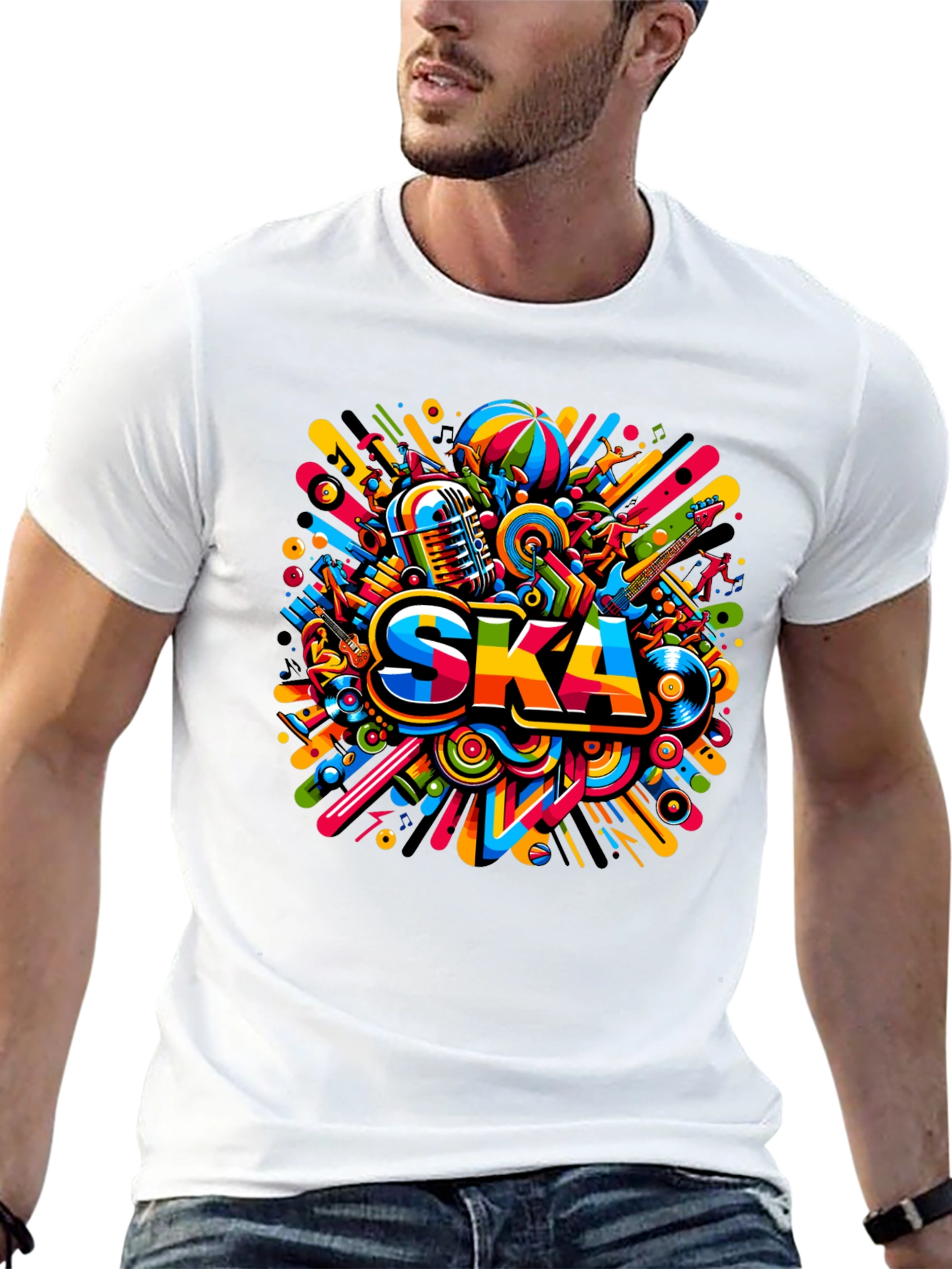 Vibrant Ska Music Graphic T-Shirt