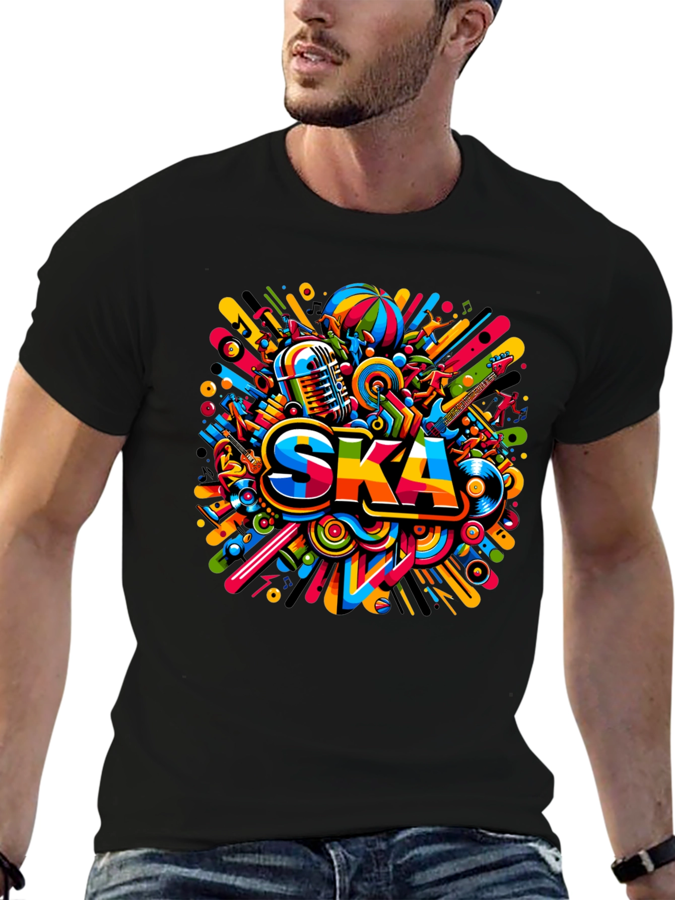 Vibrant Ska Music Graphic T-Shirt