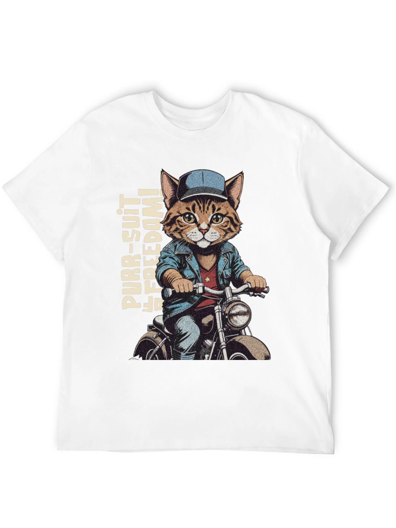 Cat Biker T-Shirt - Purr-suit of Freedom!