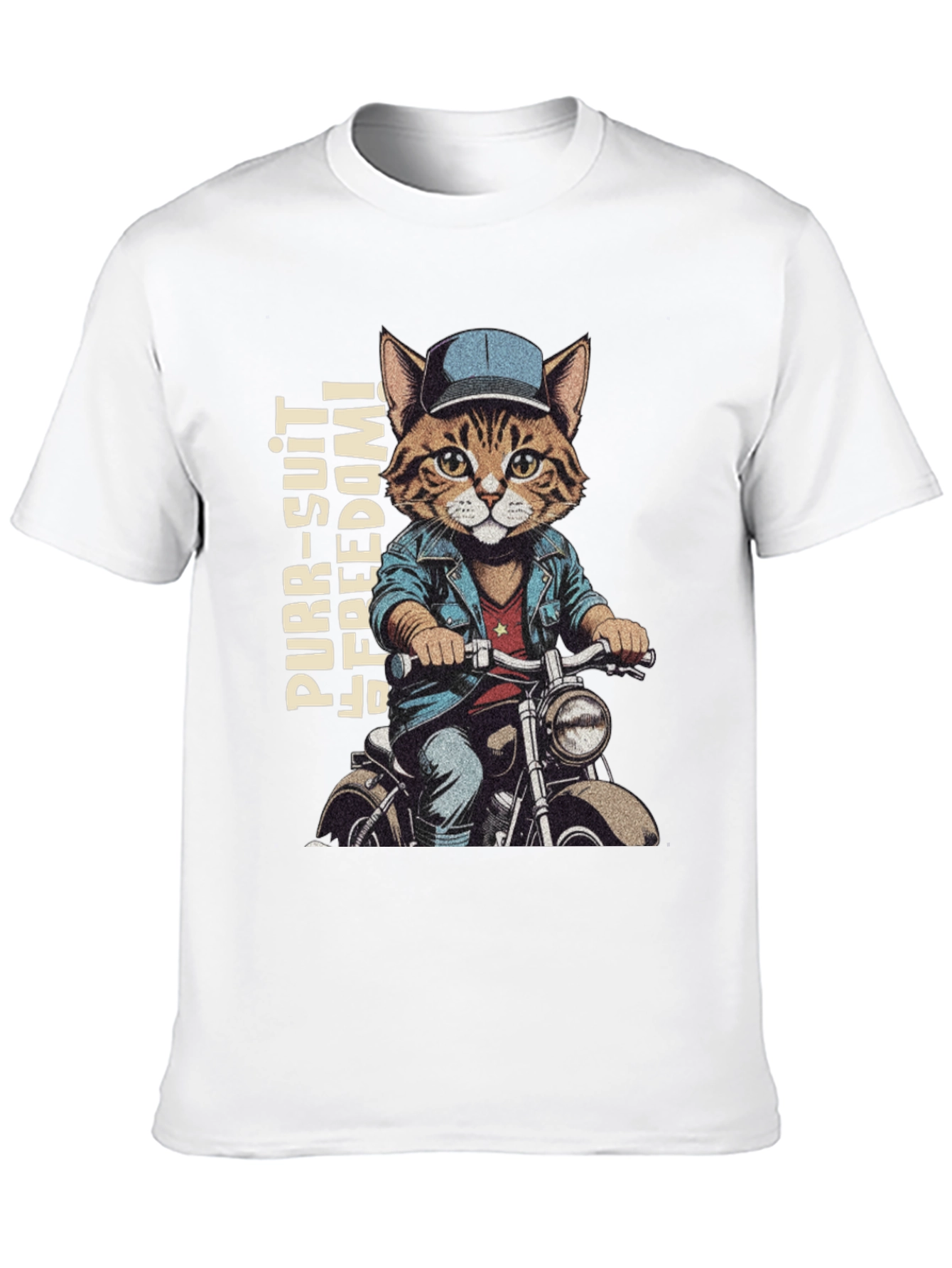 Cat Biker T-Shirt - Purr-suit of Freedom!