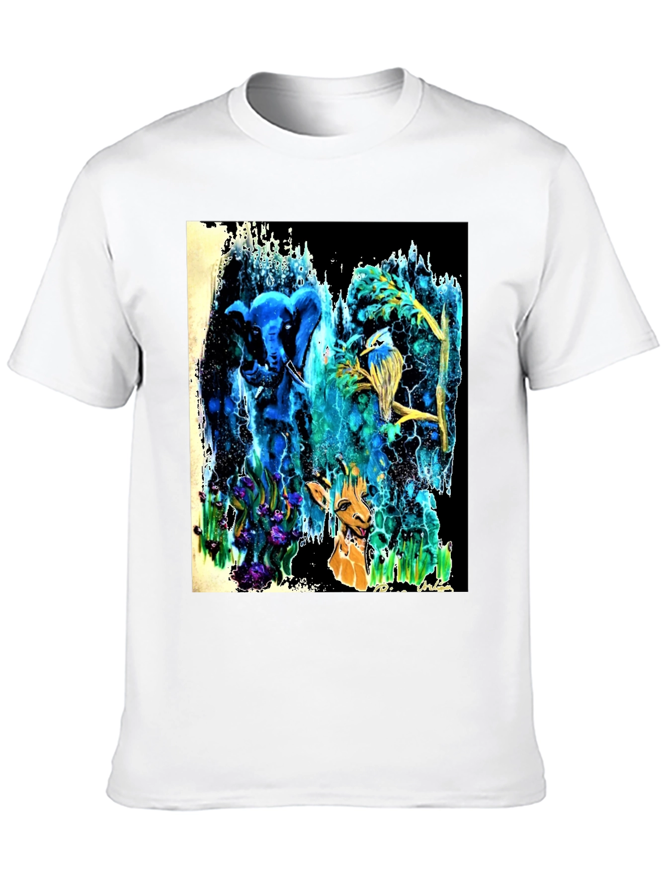 Surreal Animal T-Shirt: Elephant Bird Giraffe