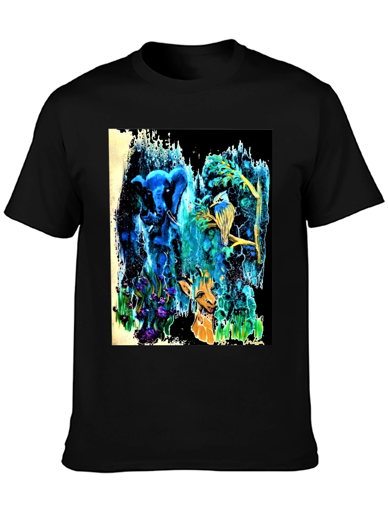 Surreal Animal T-Shirt: Elephant Bird Giraffe