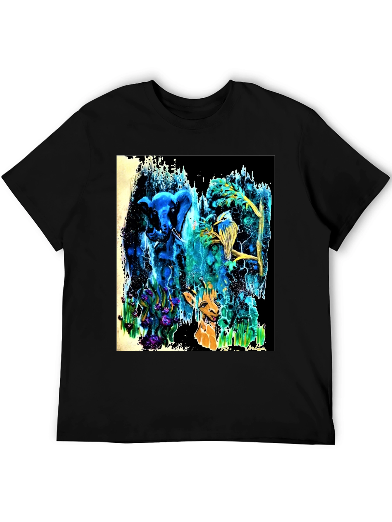 Surreal Animal T-Shirt: Elephant Bird Giraffe