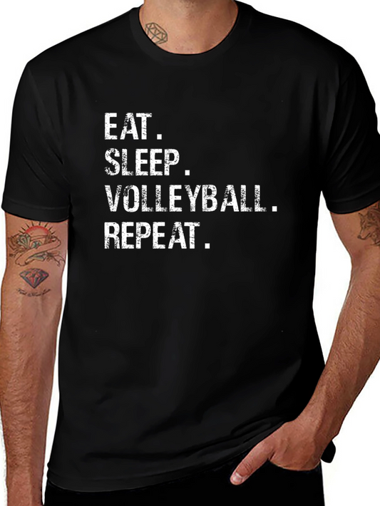 Eat Sleep Volleyball Repeat Black T-Shirt