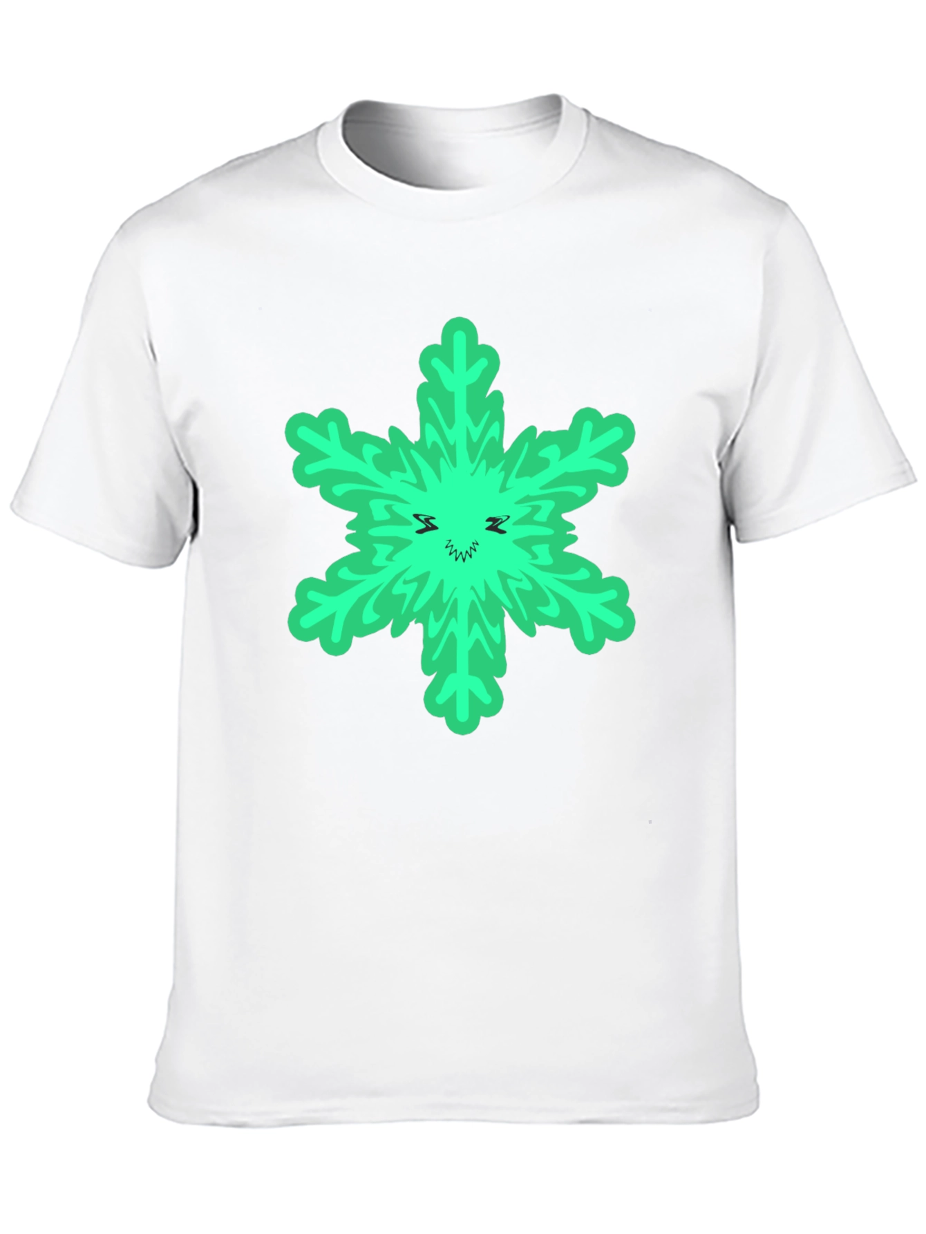 Green Grinch Snowflake Black T-Shirt
