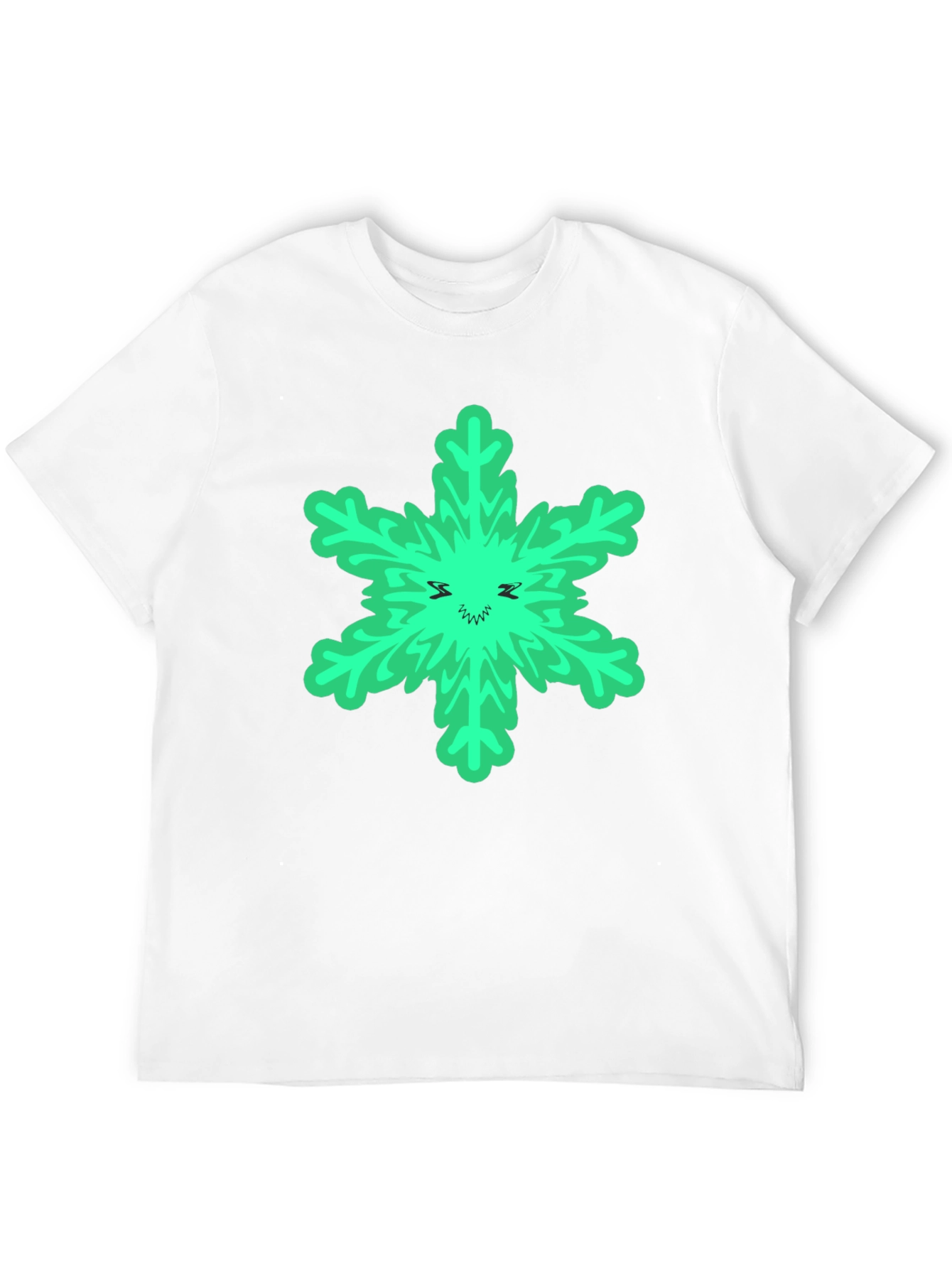 Green Grinch Snowflake Black T-Shirt