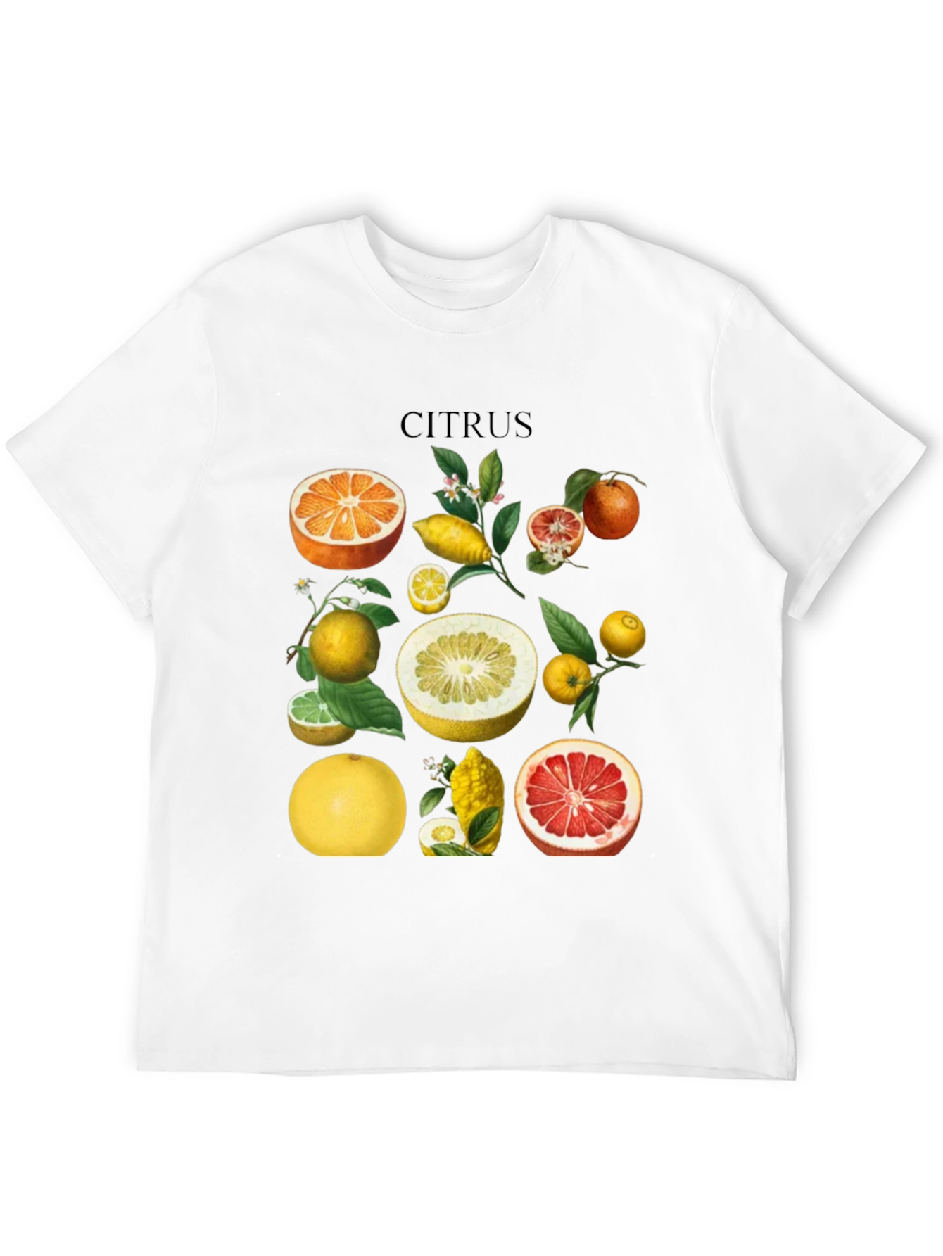 Citrus Fruit Graphic T-Shirt - Black Cotton Tee