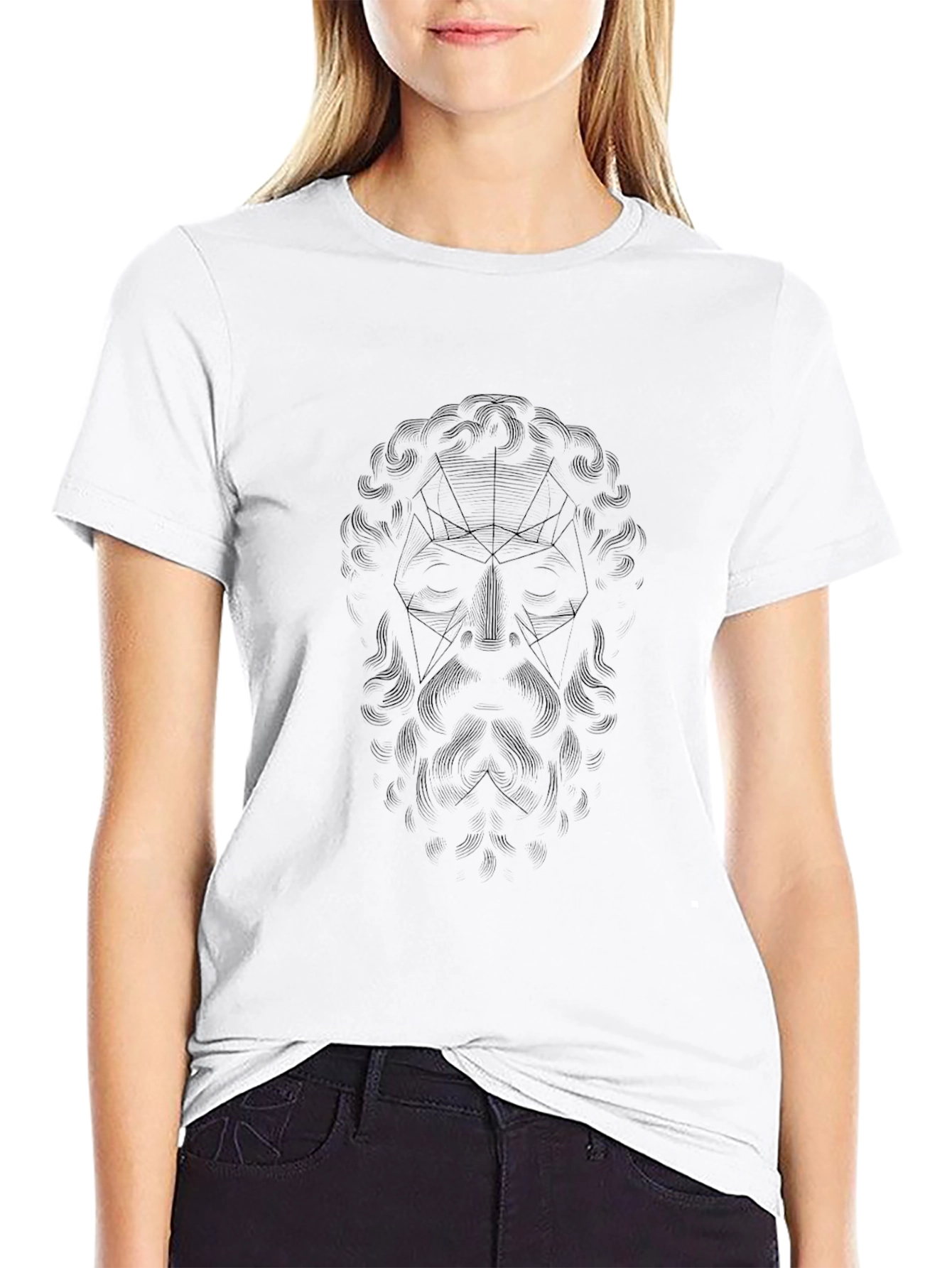 Geometric Zeus Graphic Tee - Stylish Black T-Shirt
