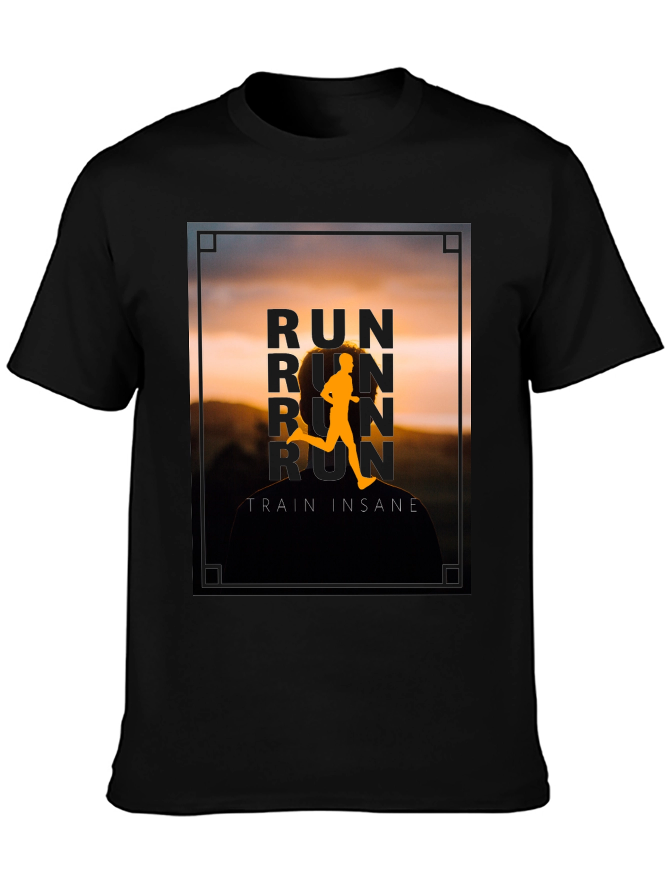 Run Train Insane Graphic Tee - Black Cotton T-Shirt