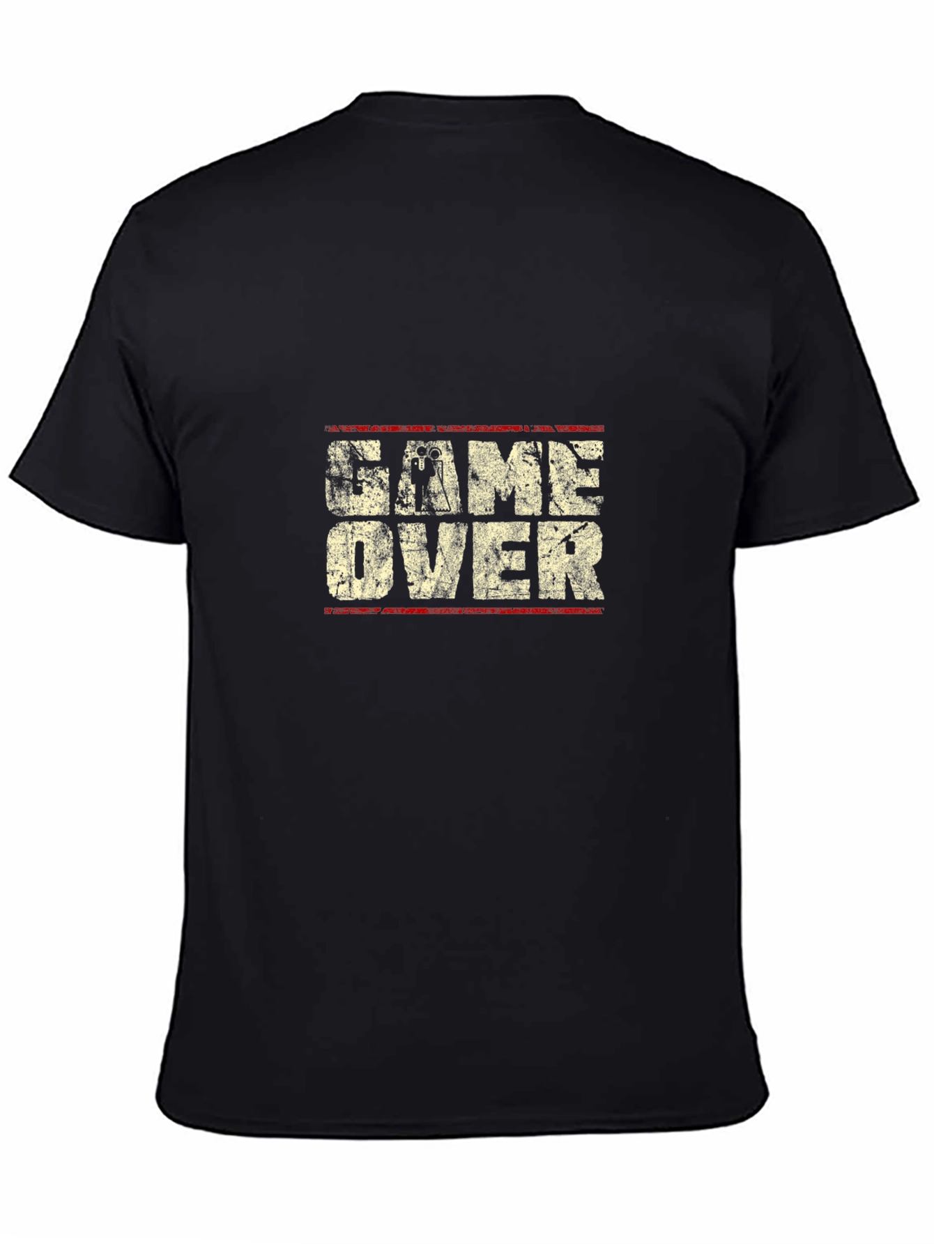 Game Over Graphic Print Black T-Shirt