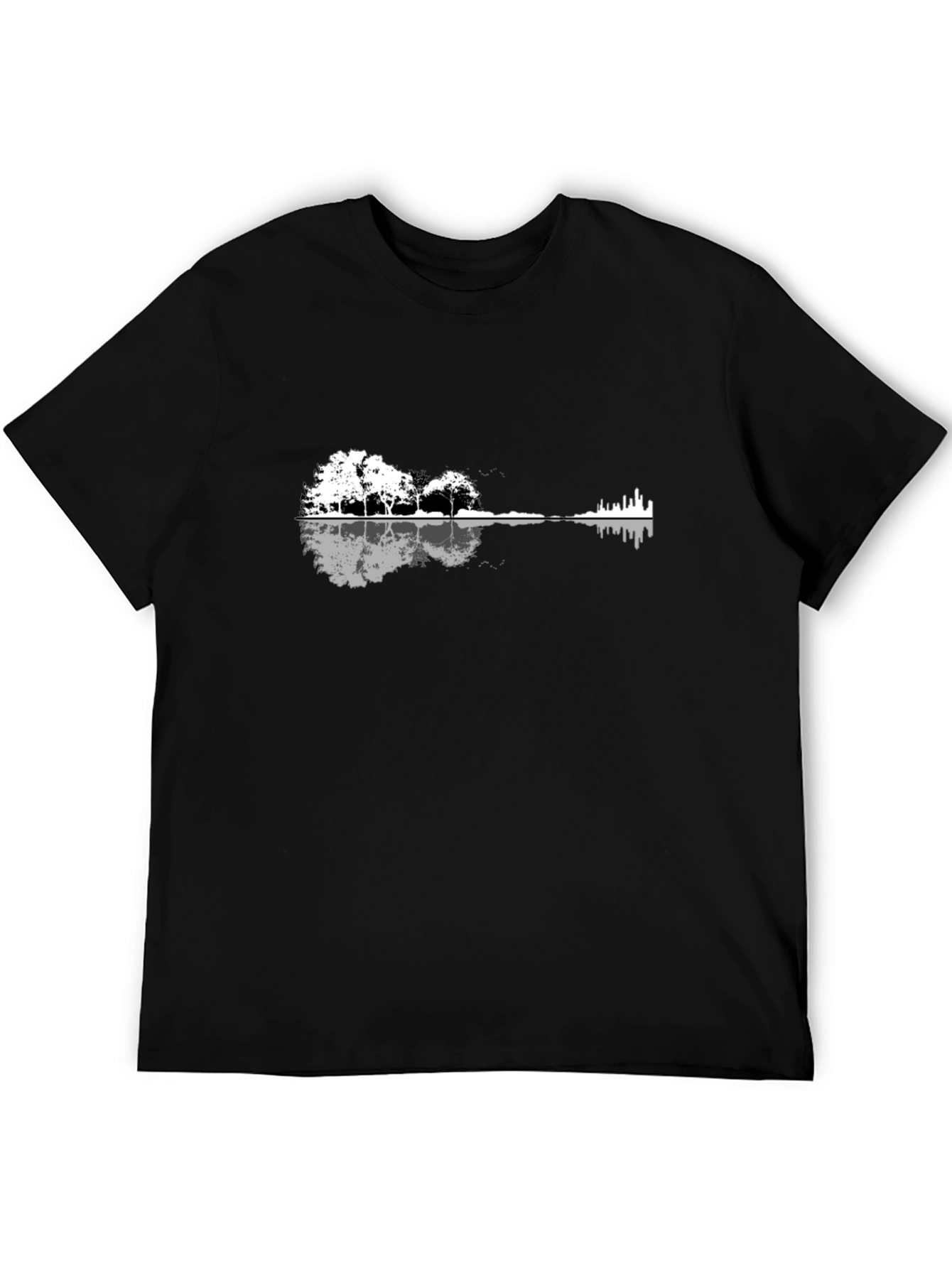 Guitar Landscape T-Shirt - Black Graphic Tee
