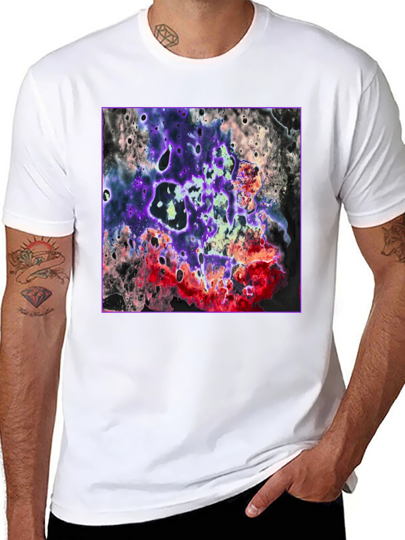 Abstract Galaxy T-Shirt - Black Graphic Tee