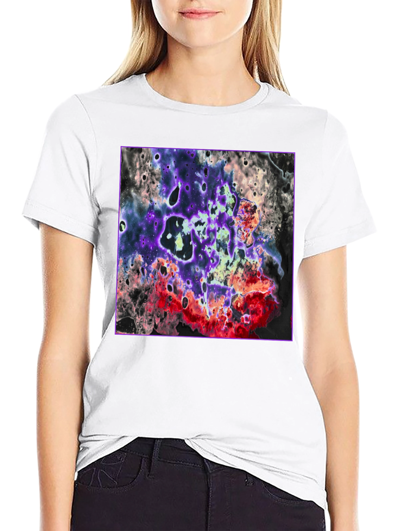 Abstract Galaxy T-Shirt - Black Graphic Tee