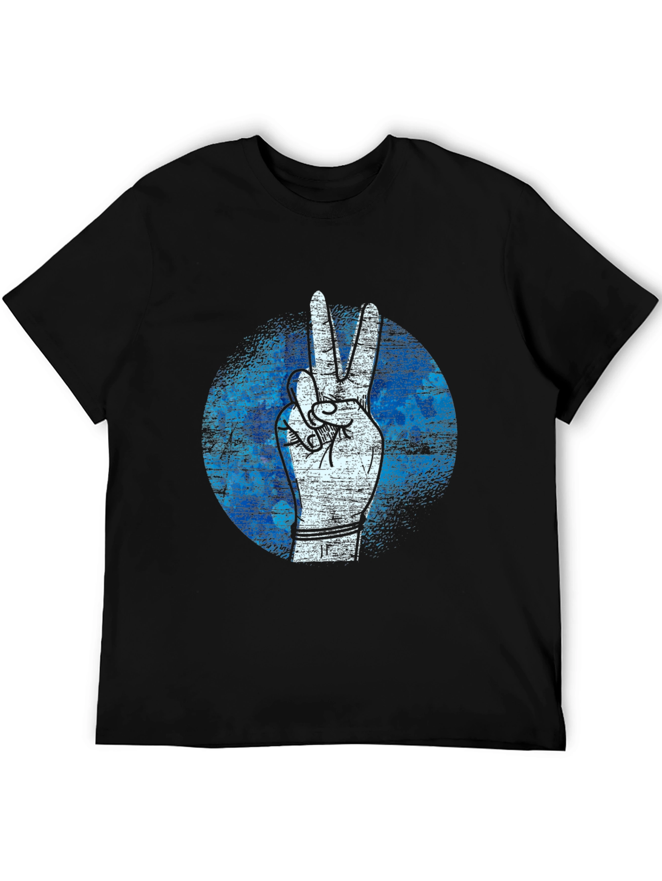 Peace Sign Graphic Tee - Black Cotton T-Shirt