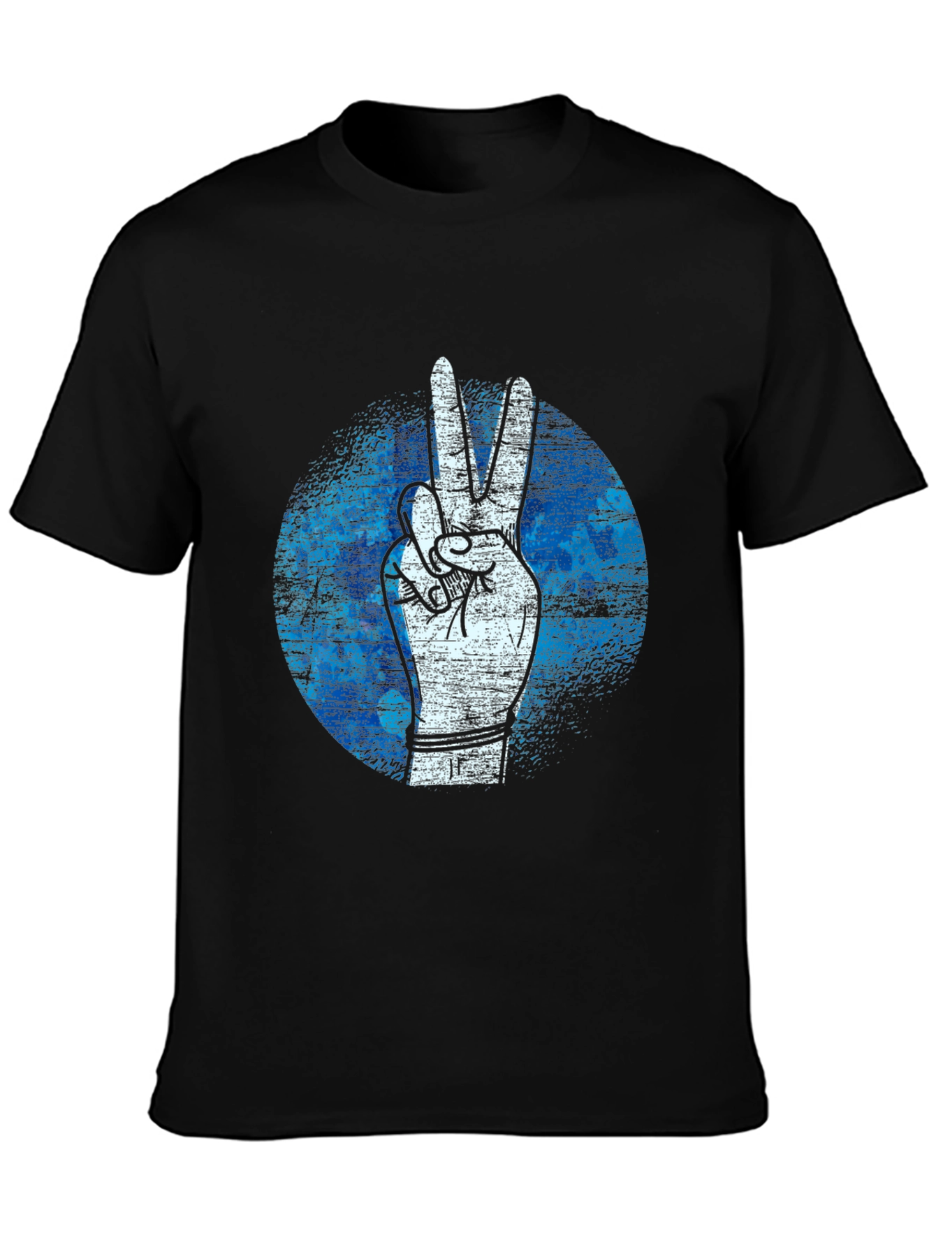 Peace Sign Graphic Tee - Black Cotton T-Shirt