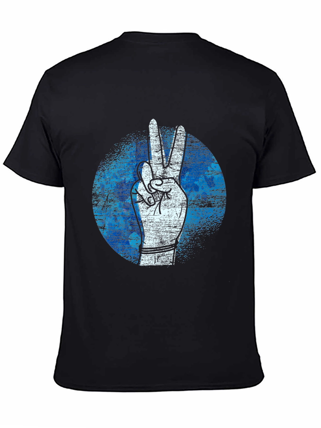 Peace Sign Graphic Tee - Black Cotton T-Shirt