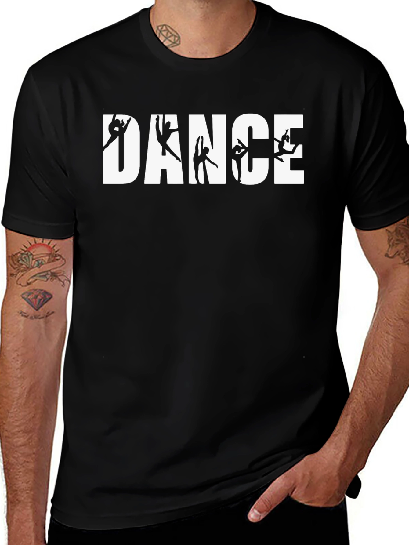 Dance Silhouette Graphic T-Shirt - Black