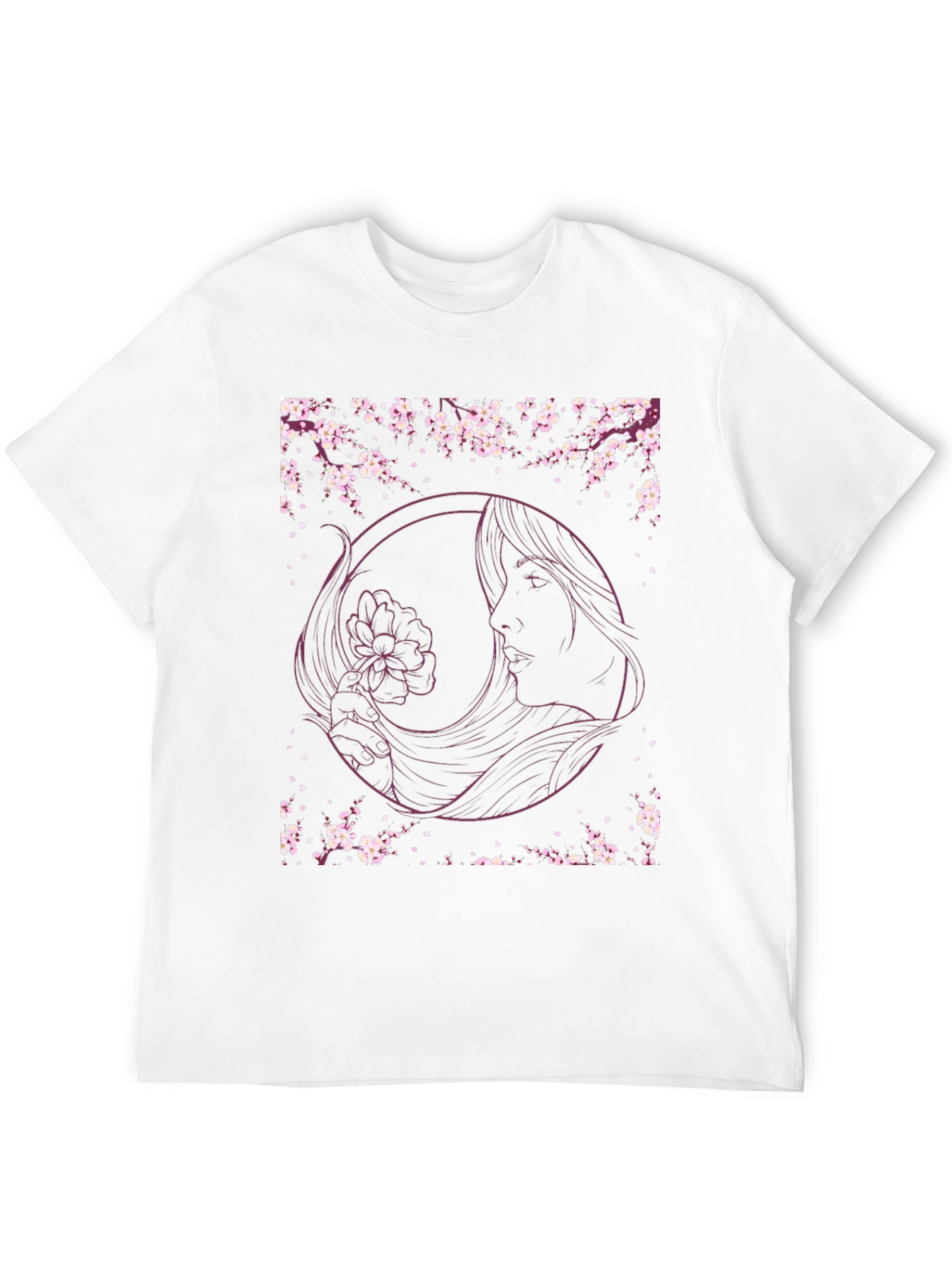 Floral Woman Graphic Tee - Black