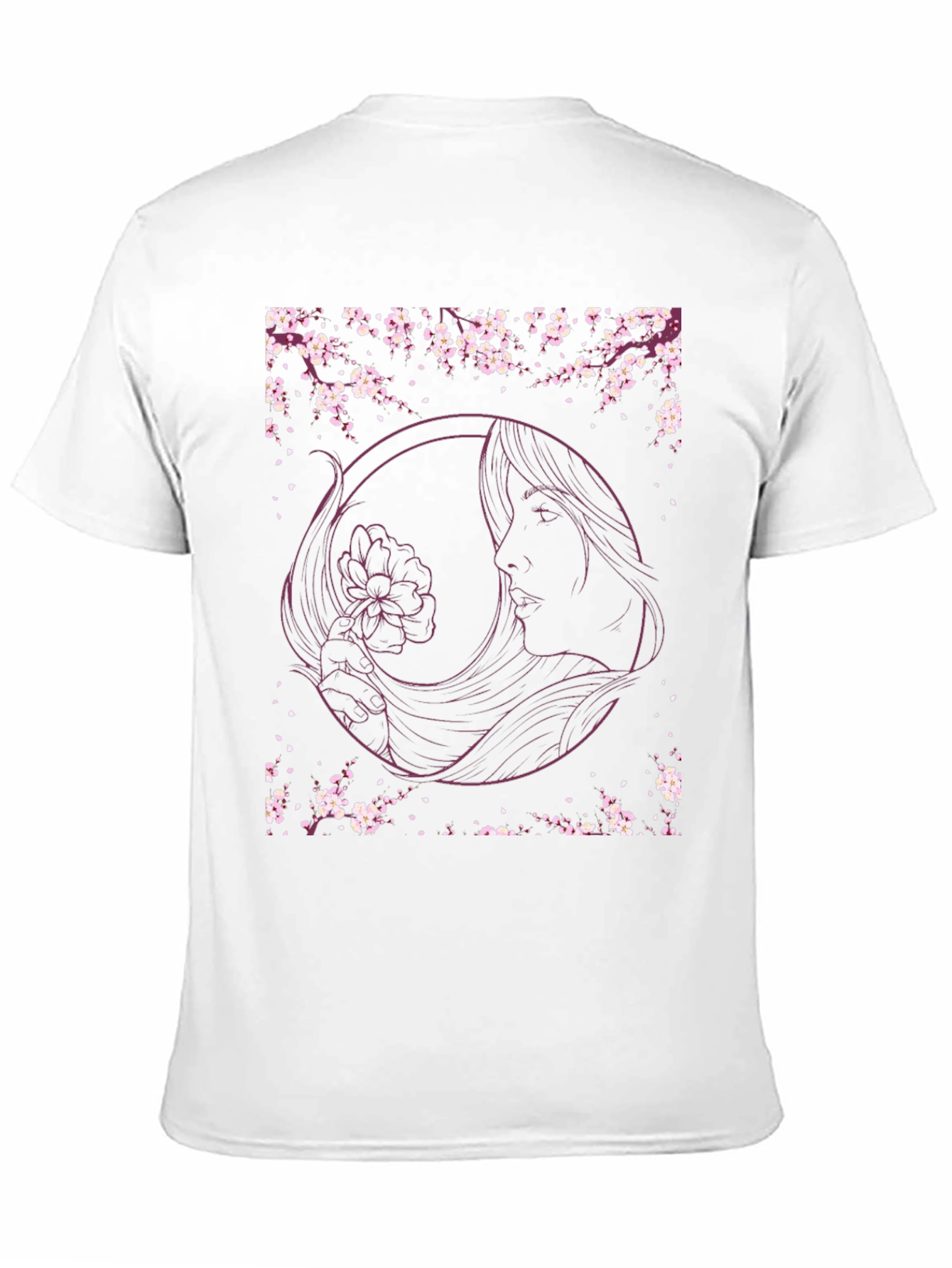 Floral Woman Graphic Tee - Black