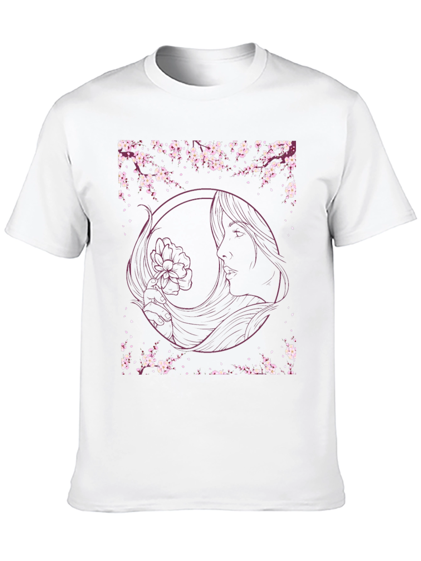 Floral Woman Graphic Tee - Black