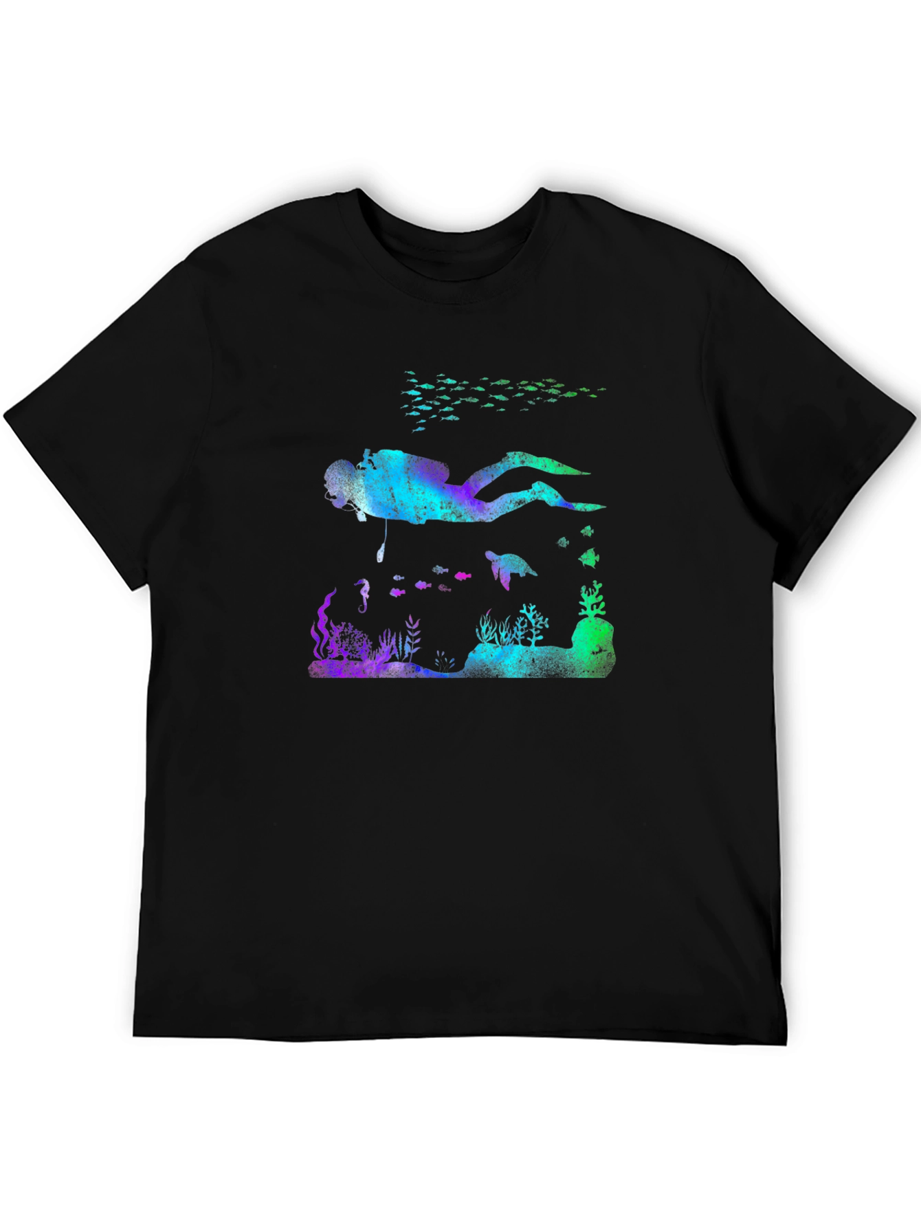 Scuba Diver Reef T-Shirt - Black