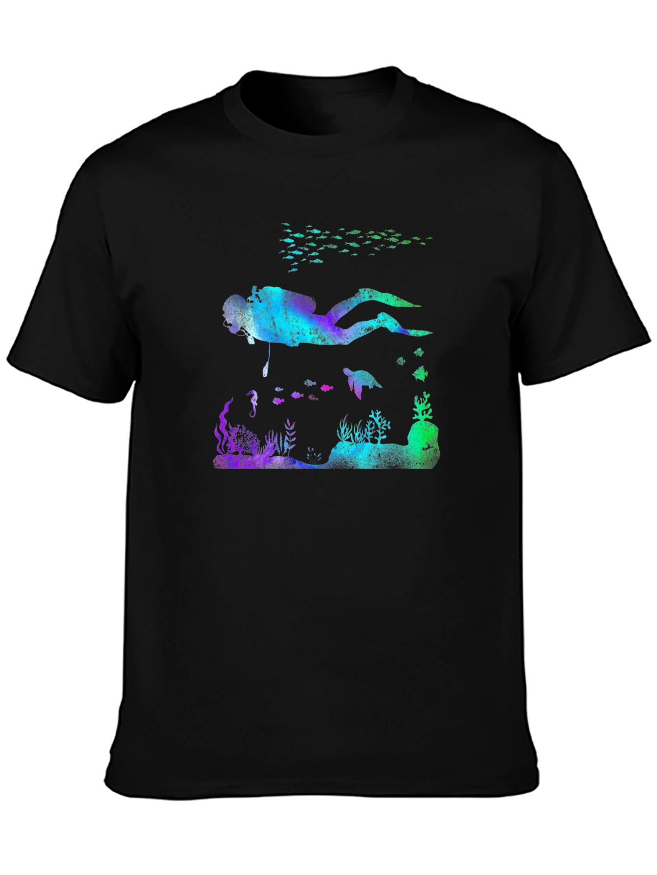 Scuba Diver Reef T-Shirt - Black