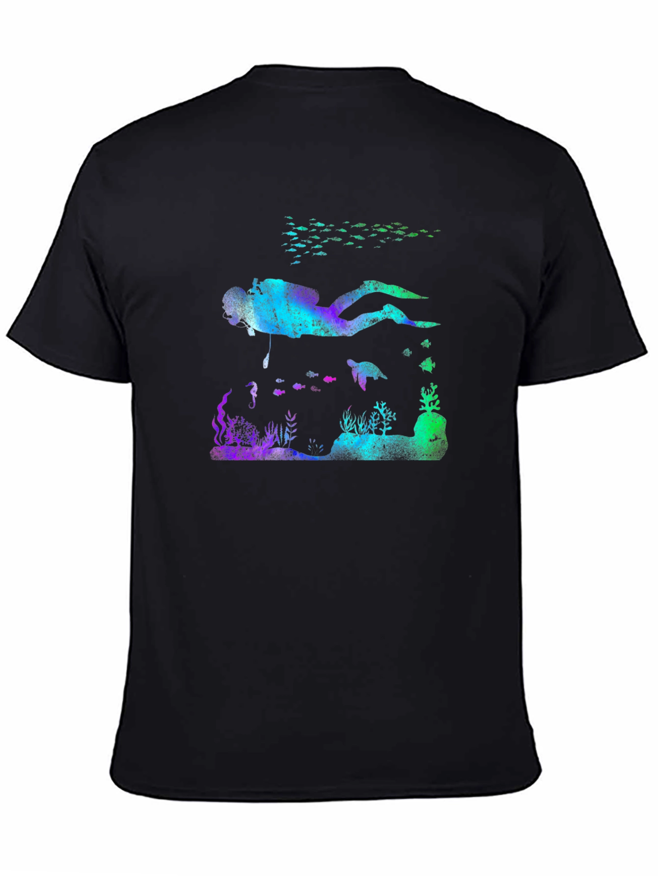 Scuba Diver Reef T-Shirt - Black