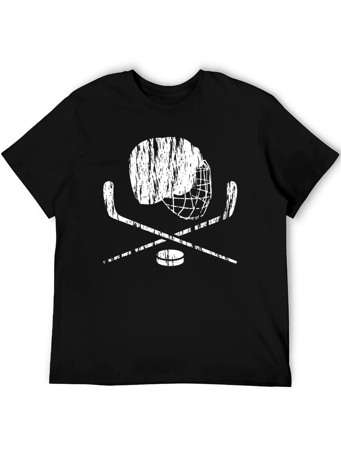 Hockey Helmet & Sticks Graphic Tee - Black