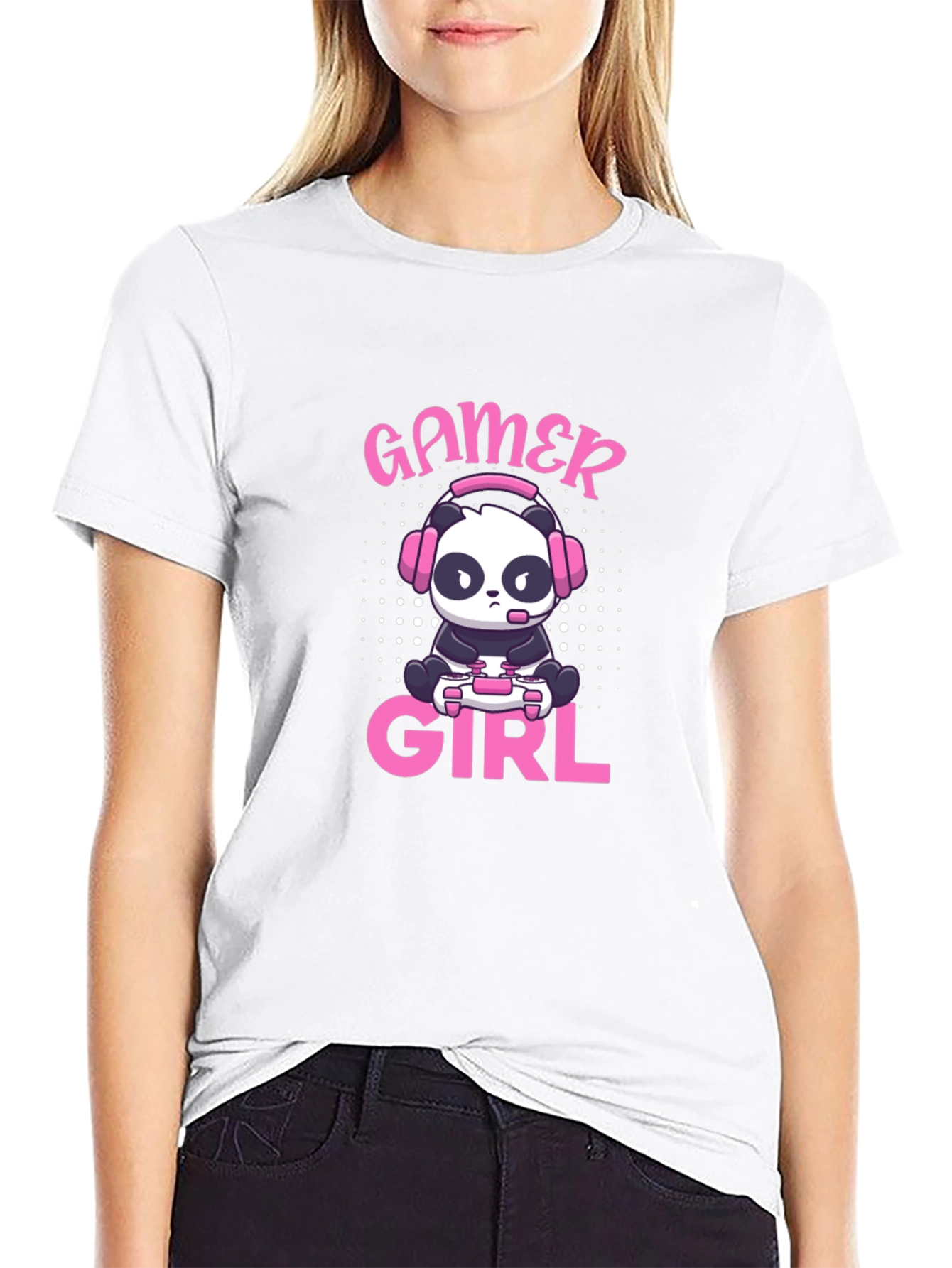 Gamer Girl Panda T-Shirt - Cute Gaming Tee