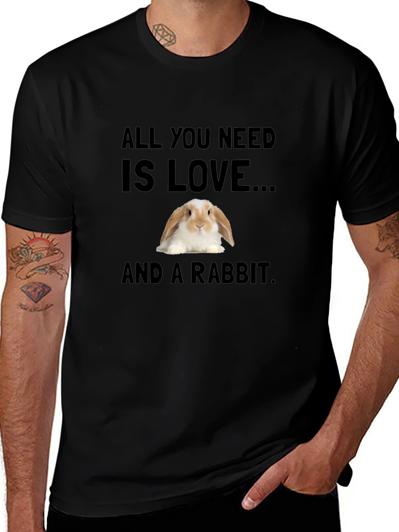 Love and a Rabbit T-Shirt - Cute Bunny Tee