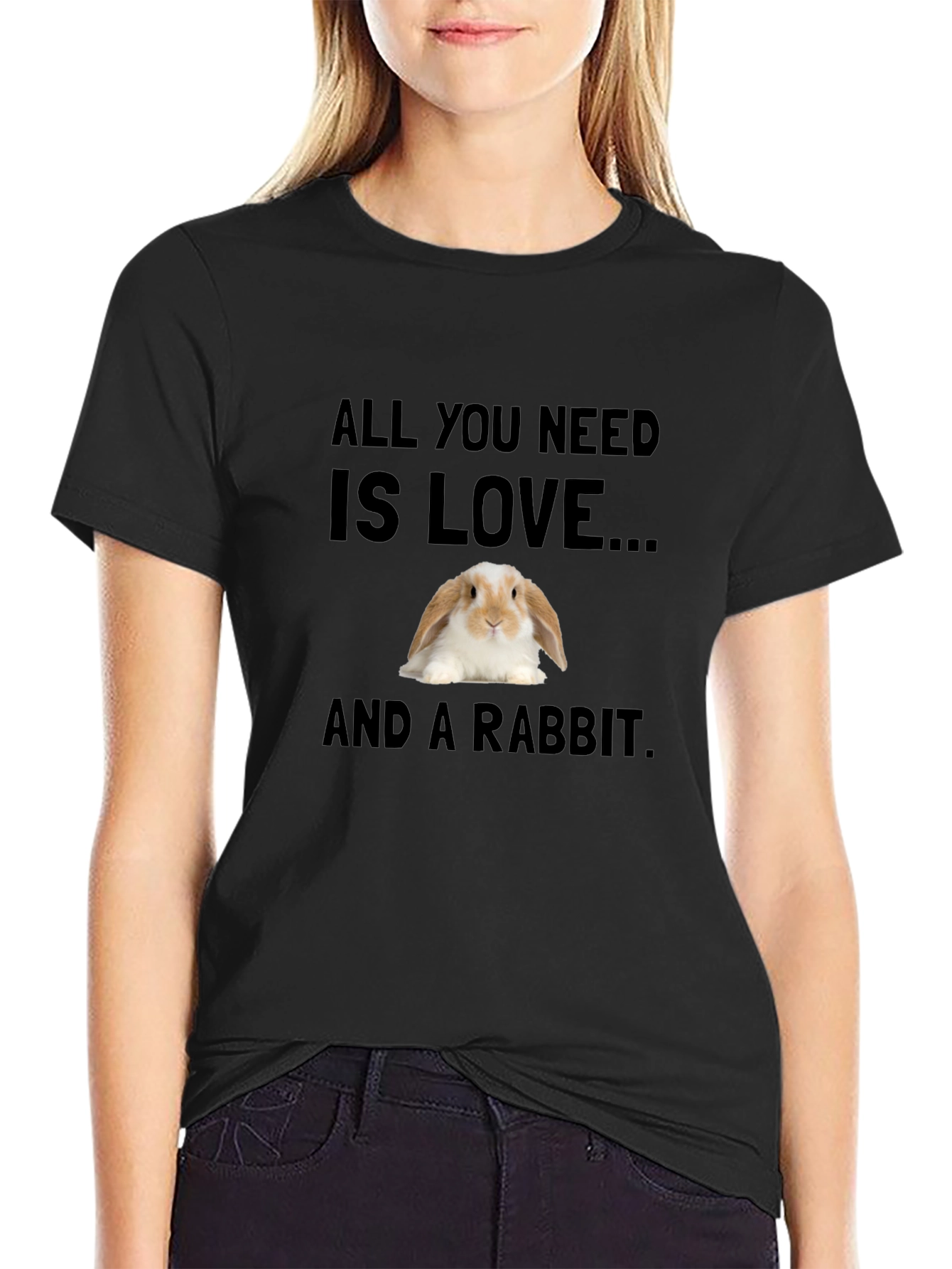 Love and a Rabbit T-Shirt - Cute Bunny Tee