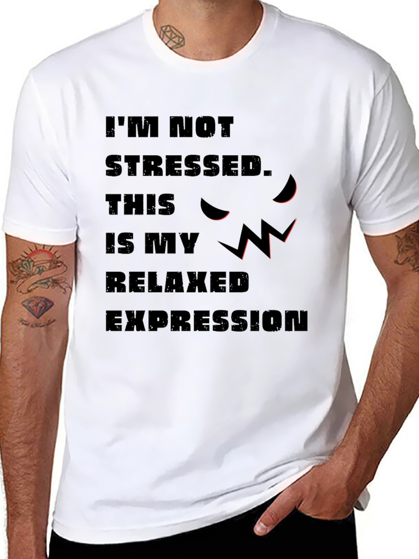 Relaxed Expression Graphic Tee - Sarcastic Humor Shirt