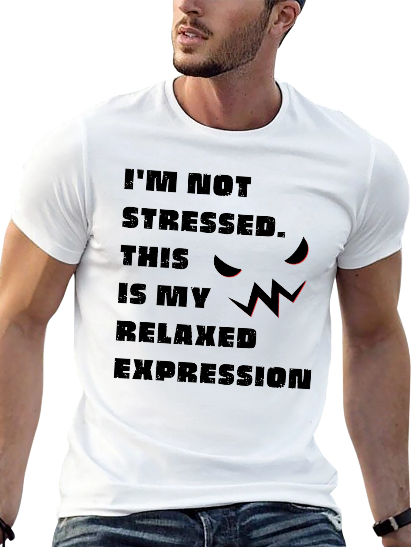 Relaxed Expression Graphic Tee - Sarcastic Humor Shirt