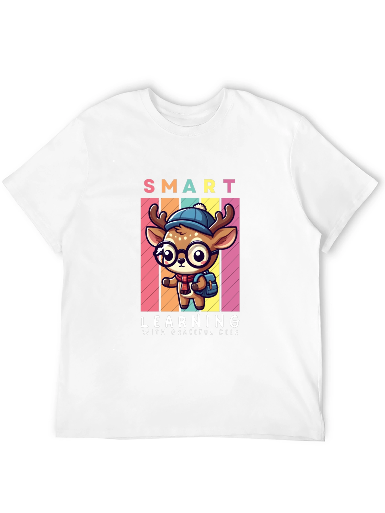 Smart Learning Deer Graphic T-Shirt