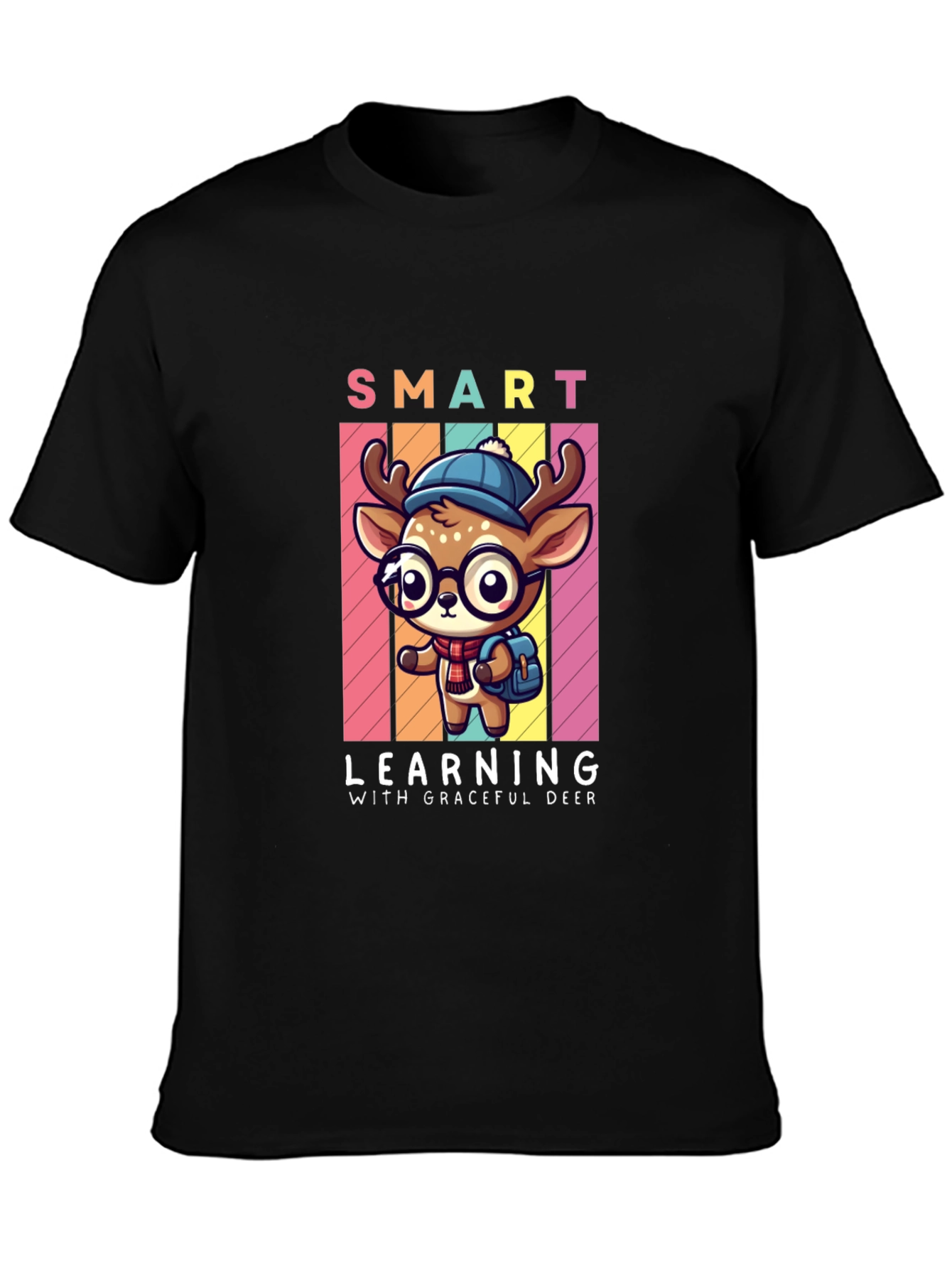 Smart Learning Deer Graphic T-Shirt