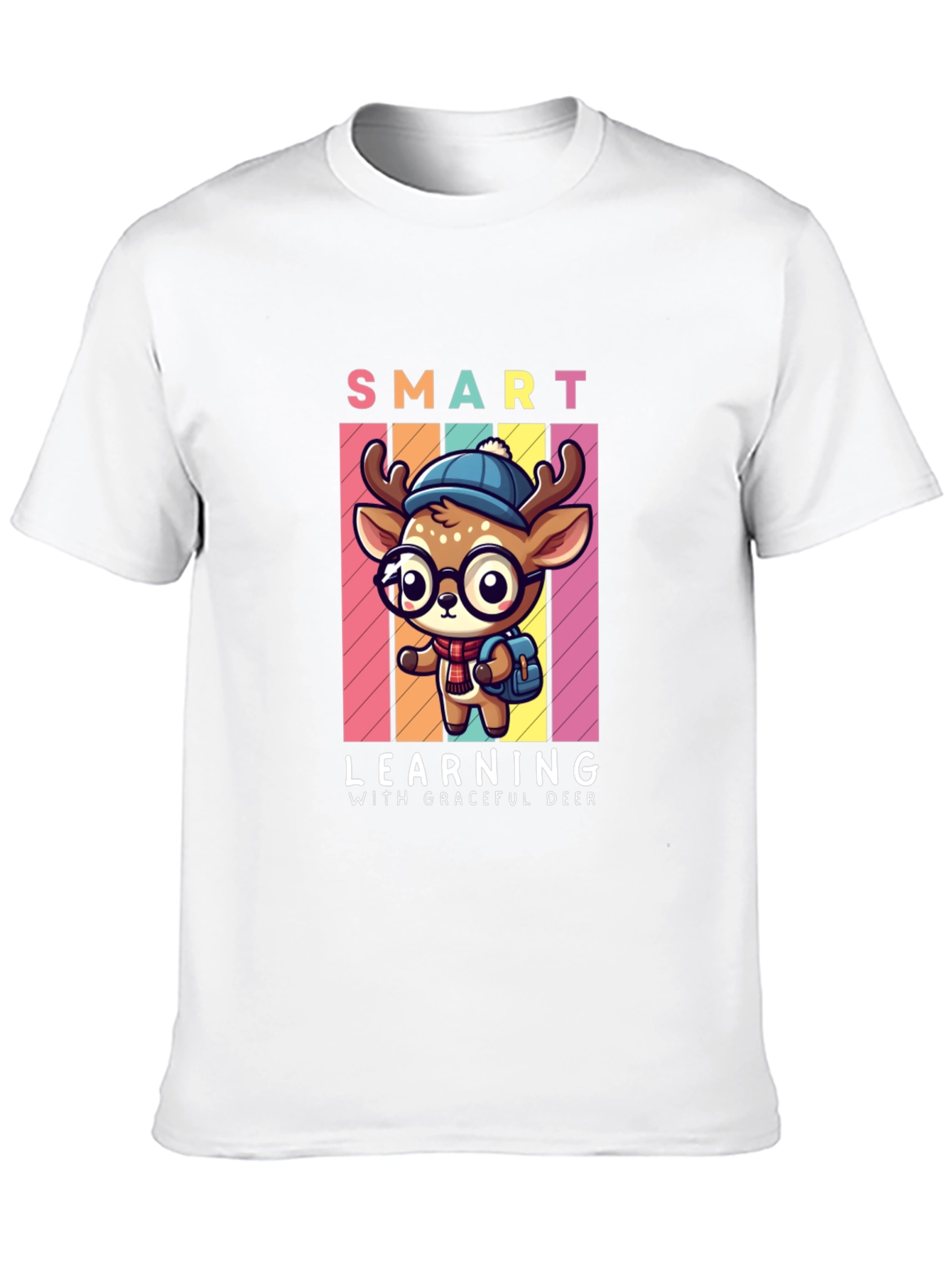 Smart Learning Deer Graphic T-Shirt