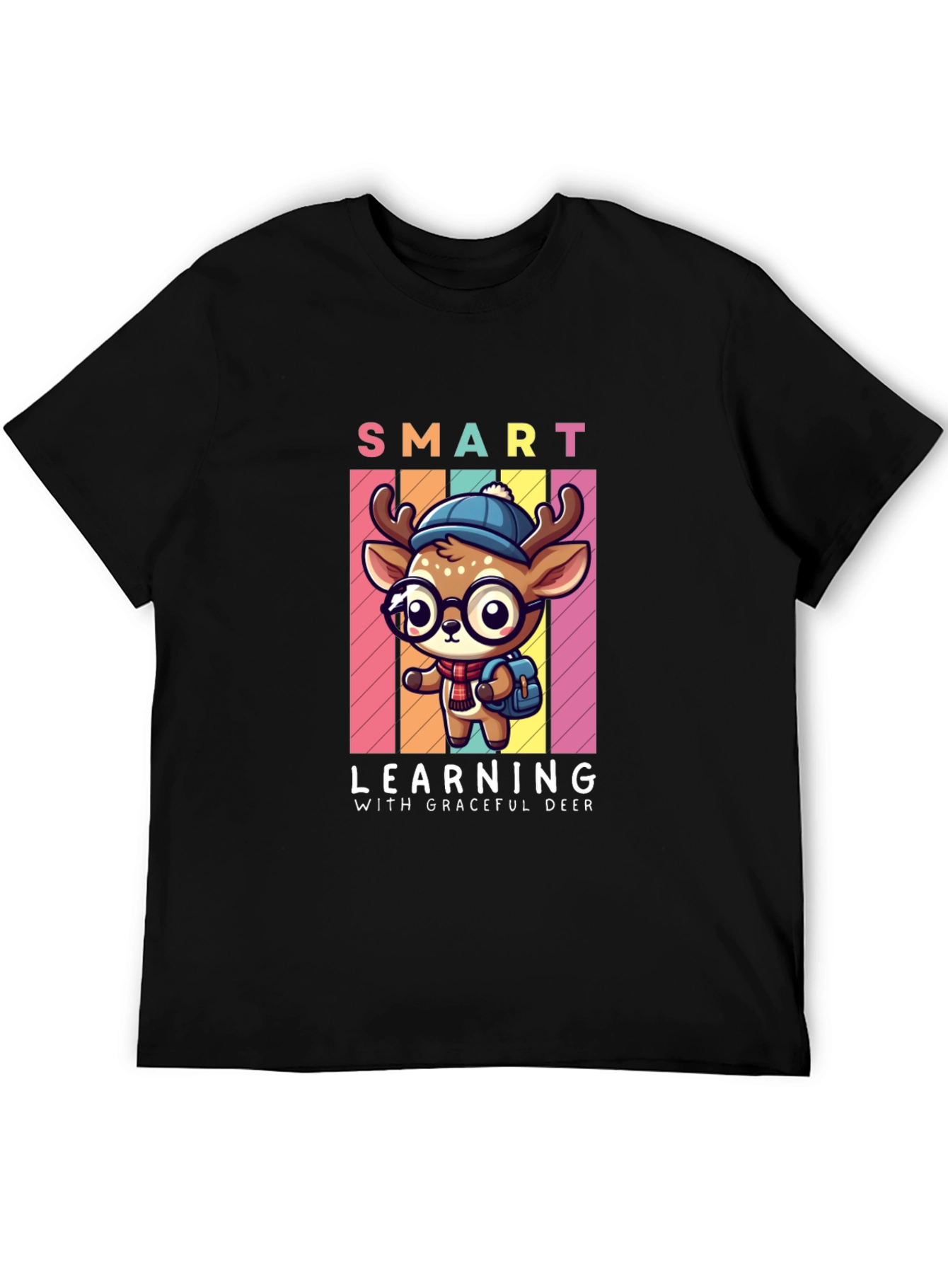 Smart Learning Deer Graphic T-Shirt