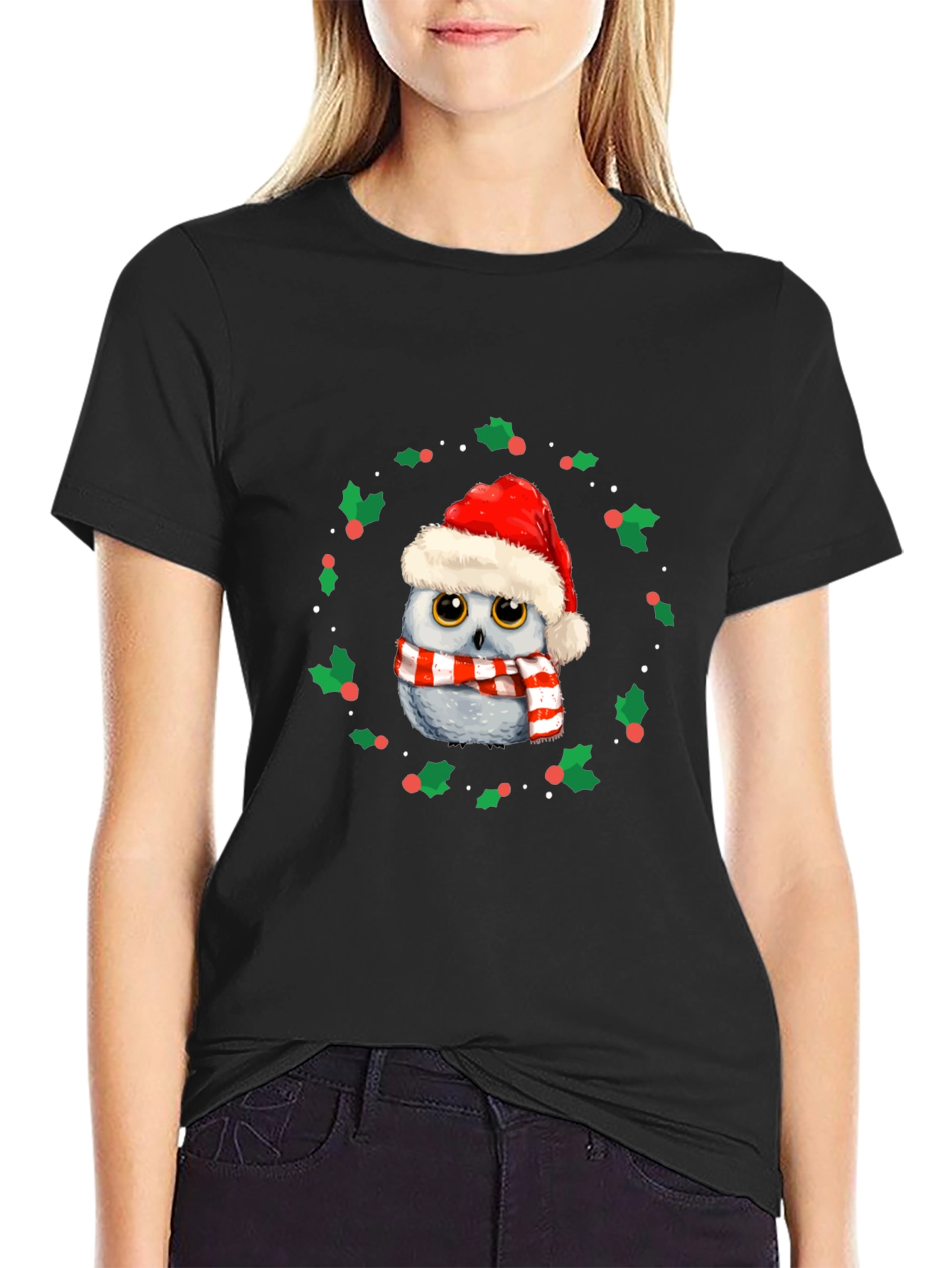 Festive Owl Christmas T-Shirt
