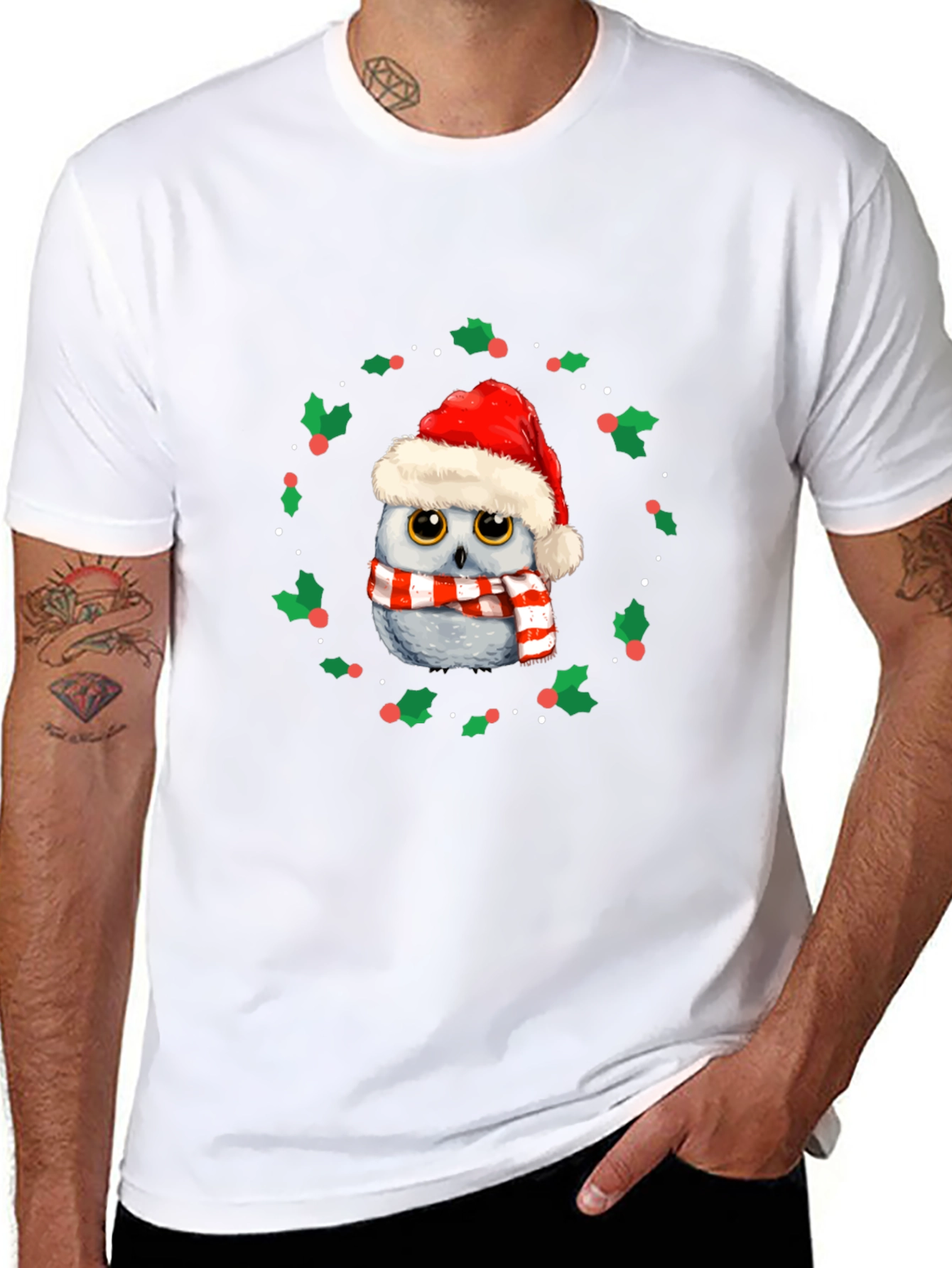 Festive Owl Christmas T-Shirt