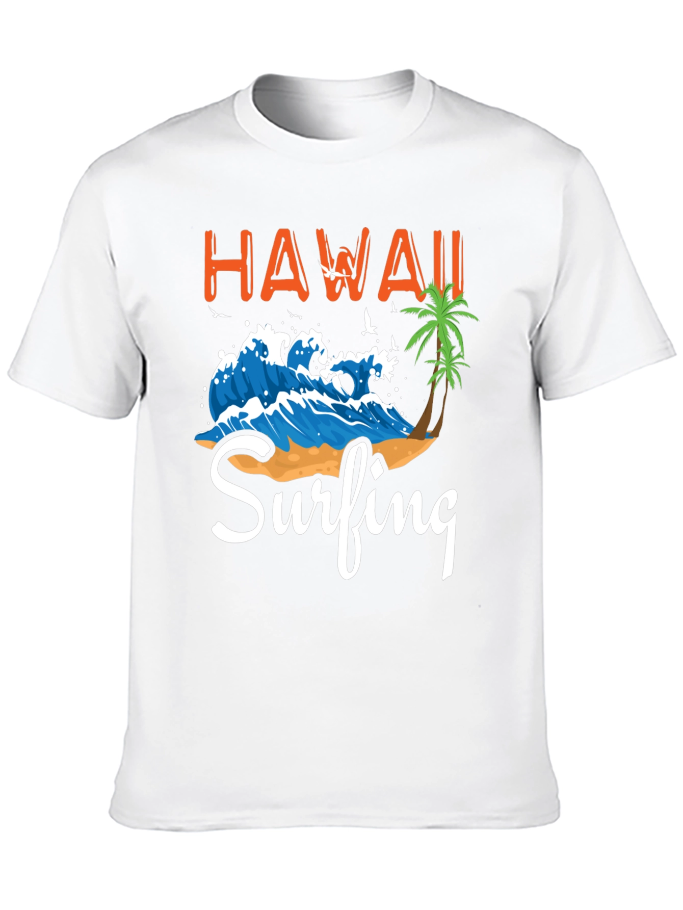 Hawaii Surfing Graphic Tee - Black